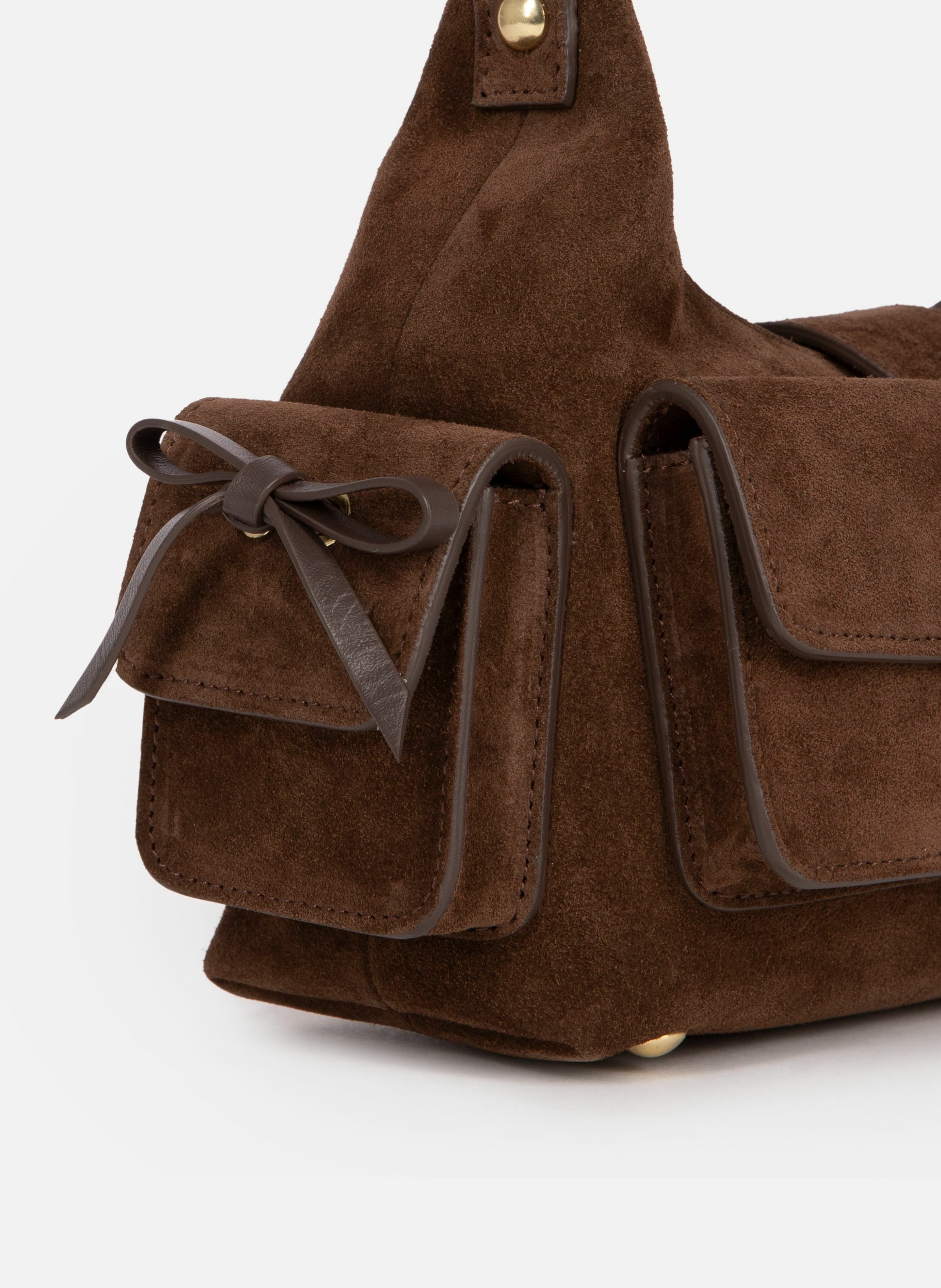 Amelia small suede bag THE KOOPLES Brown