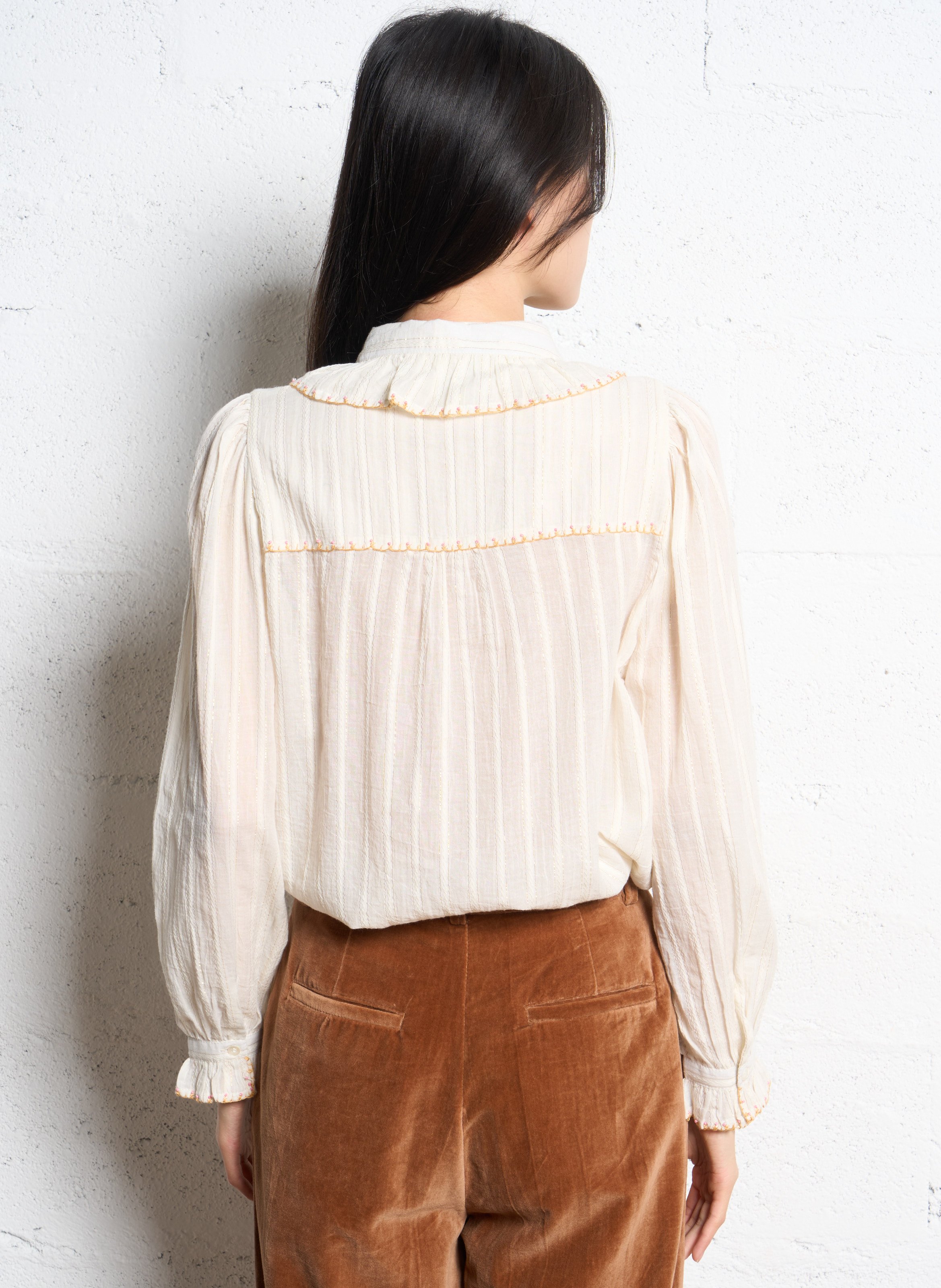 Baumwoll-Bluse EMILE ET IDA Beige