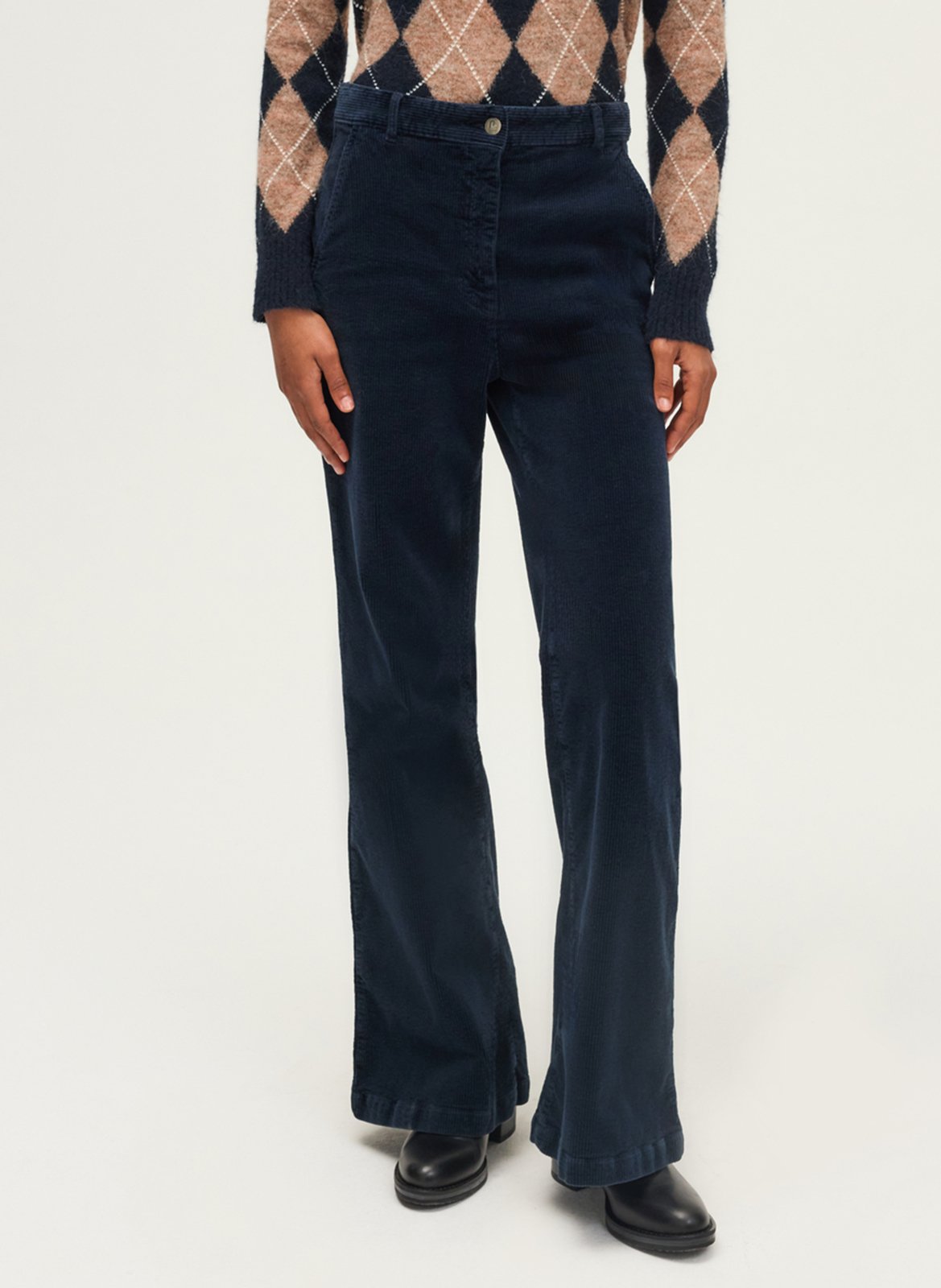 Pantalon flare en coton mélangé PABLO