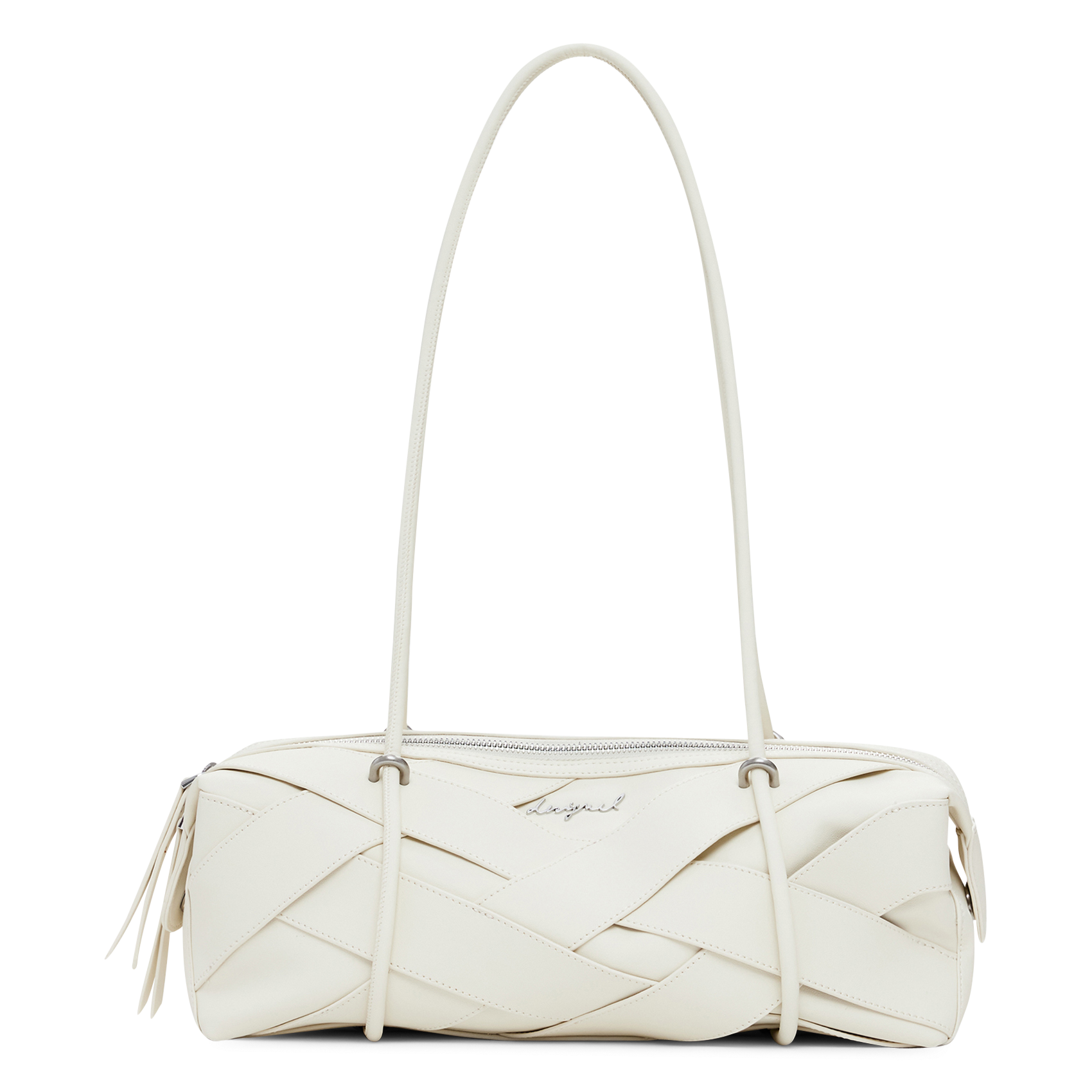 Sac rectangulaire tressé effet cuir DESIGUAL Marron