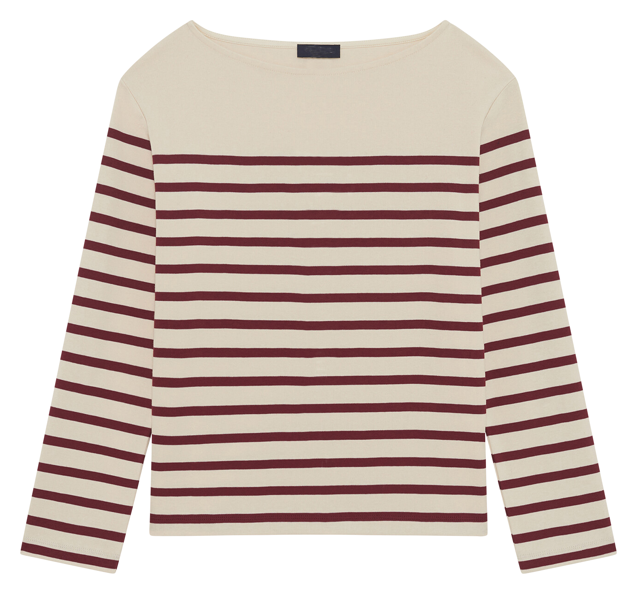 Boat-neck cotton T-shirt CAROLL Red