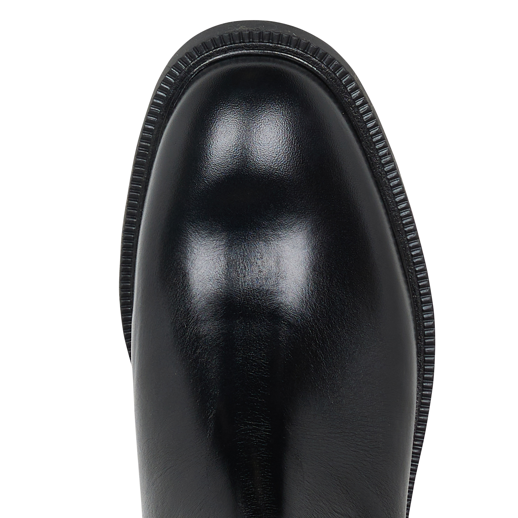 Effen leren enkellaarzen met textuur MAISON TOUFET Zwart