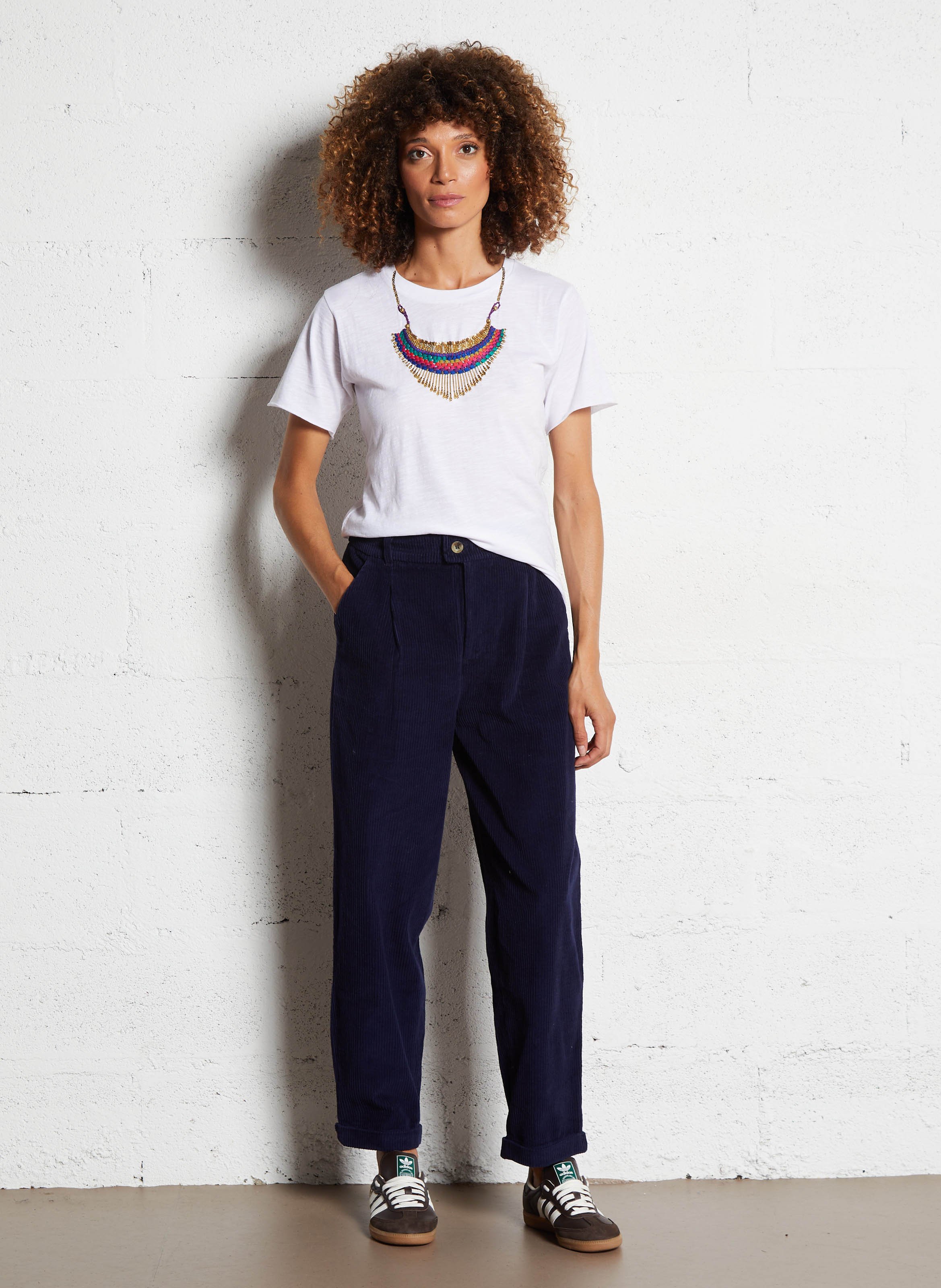 Rechte broek van biokatoen LEON & HARPER Blauw