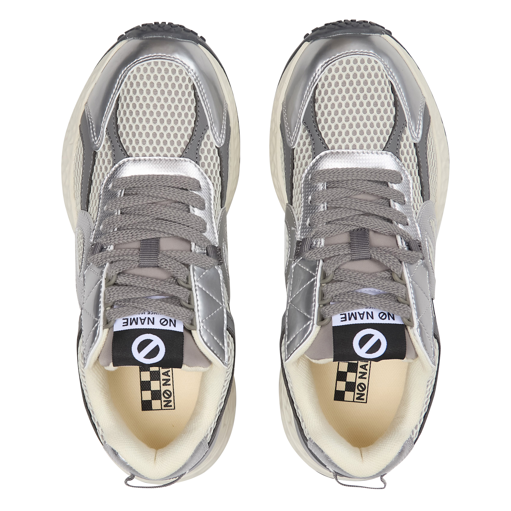 Baskets basses à lacets métallisées NO NAME Argent