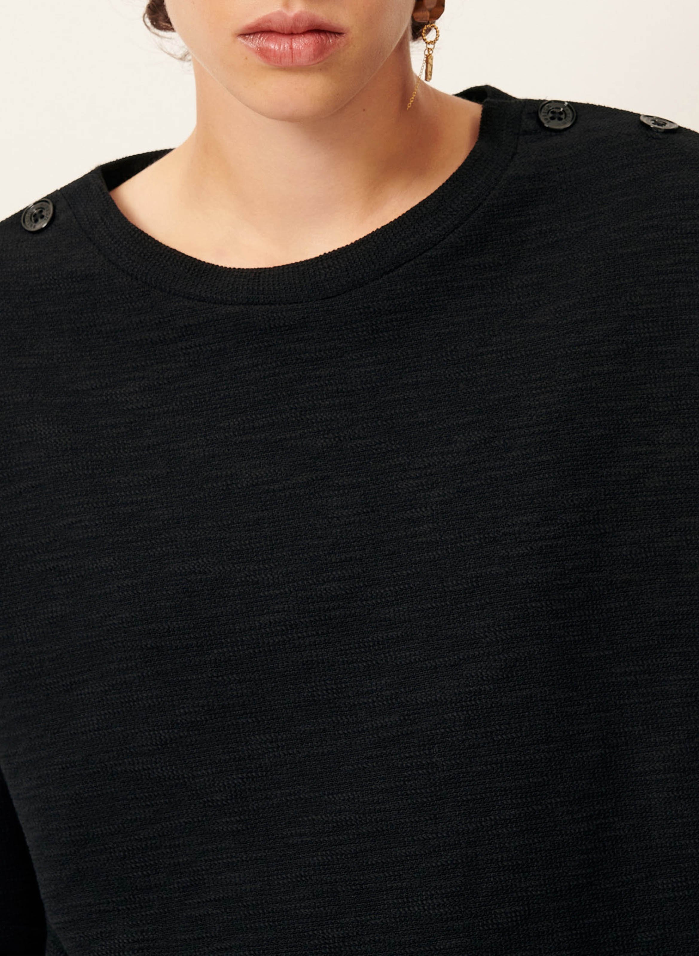 Pull col rond en coton mélangé SESSUN Noir