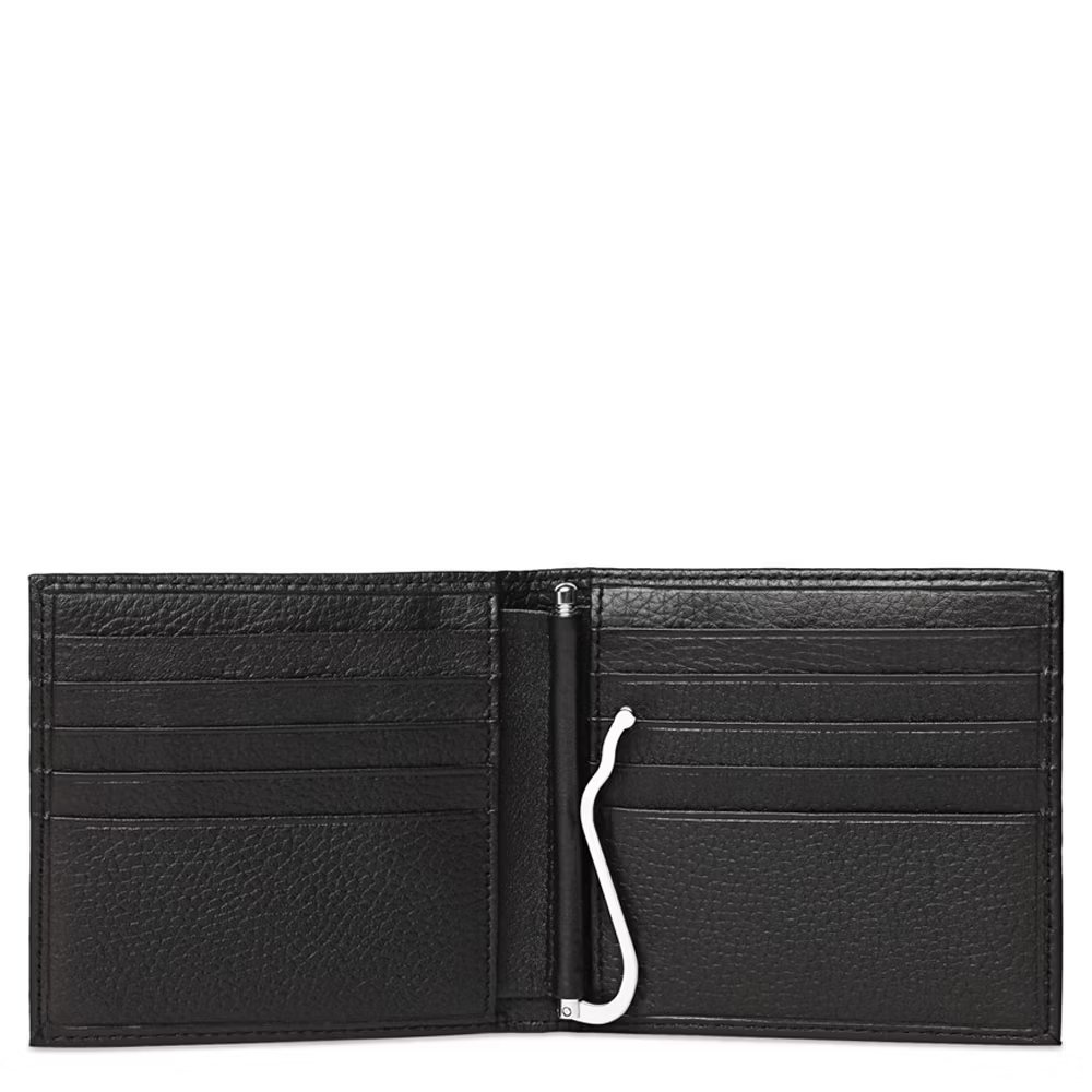 Men's leather wallet with money clip and RFID protection PIQUADRO Black