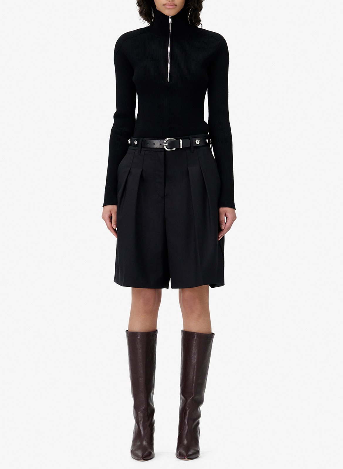 Short long large woolen sweater IRO Black