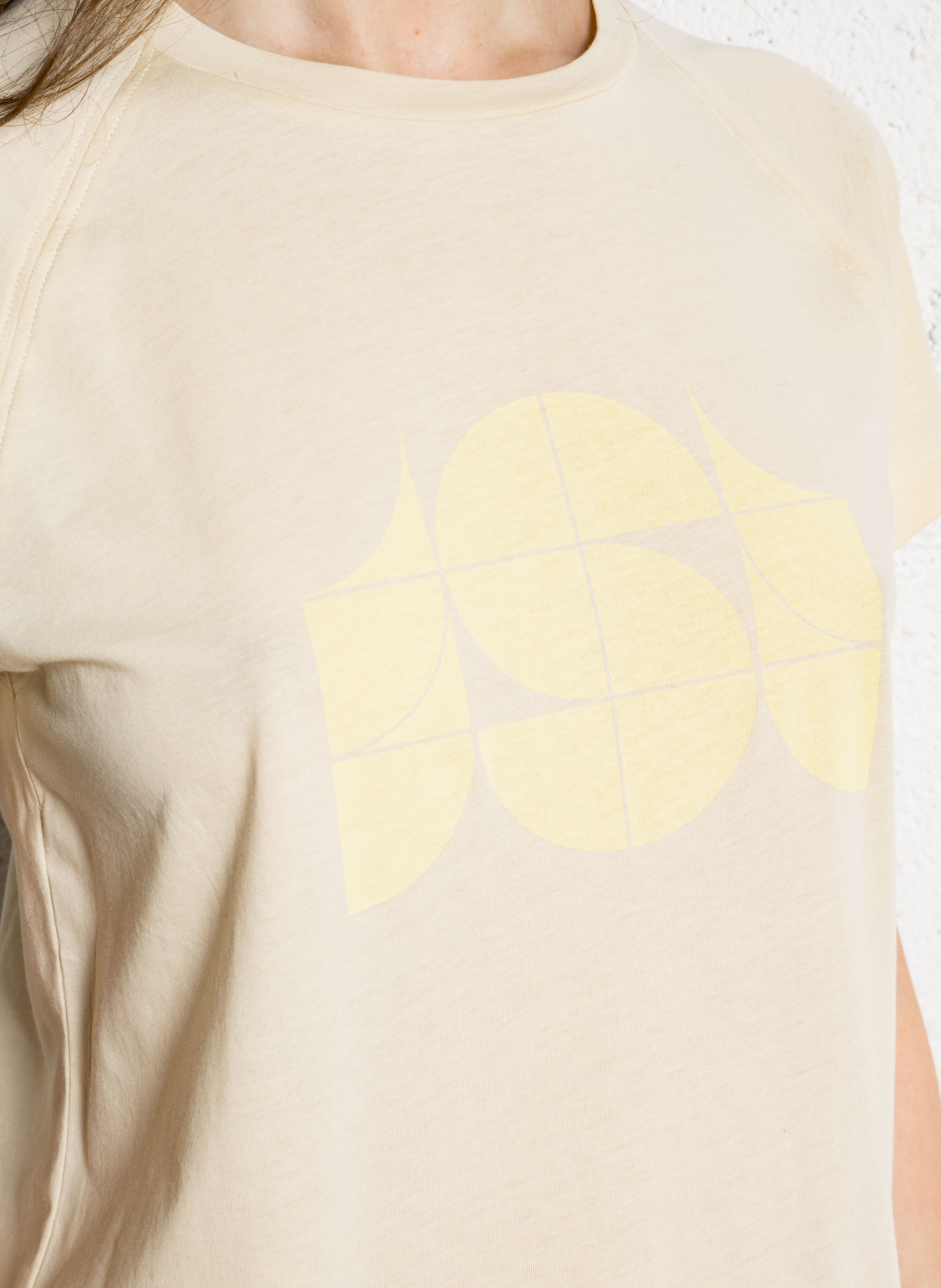 Tee-shirt sérigraphié en coton SOEUR Jaune