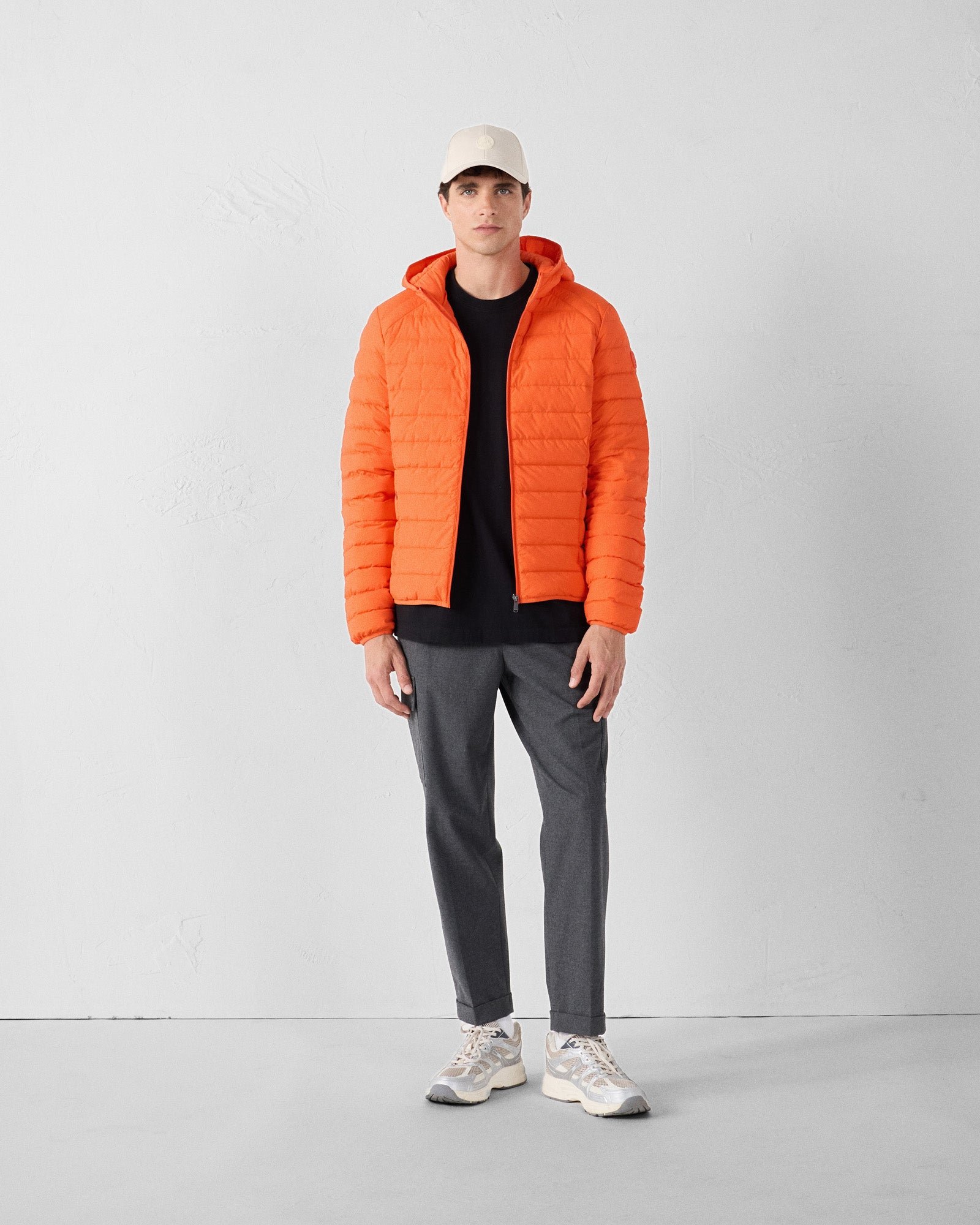 Frantz Stretch Lightweight Hooded Puffer Coat JOTT Red