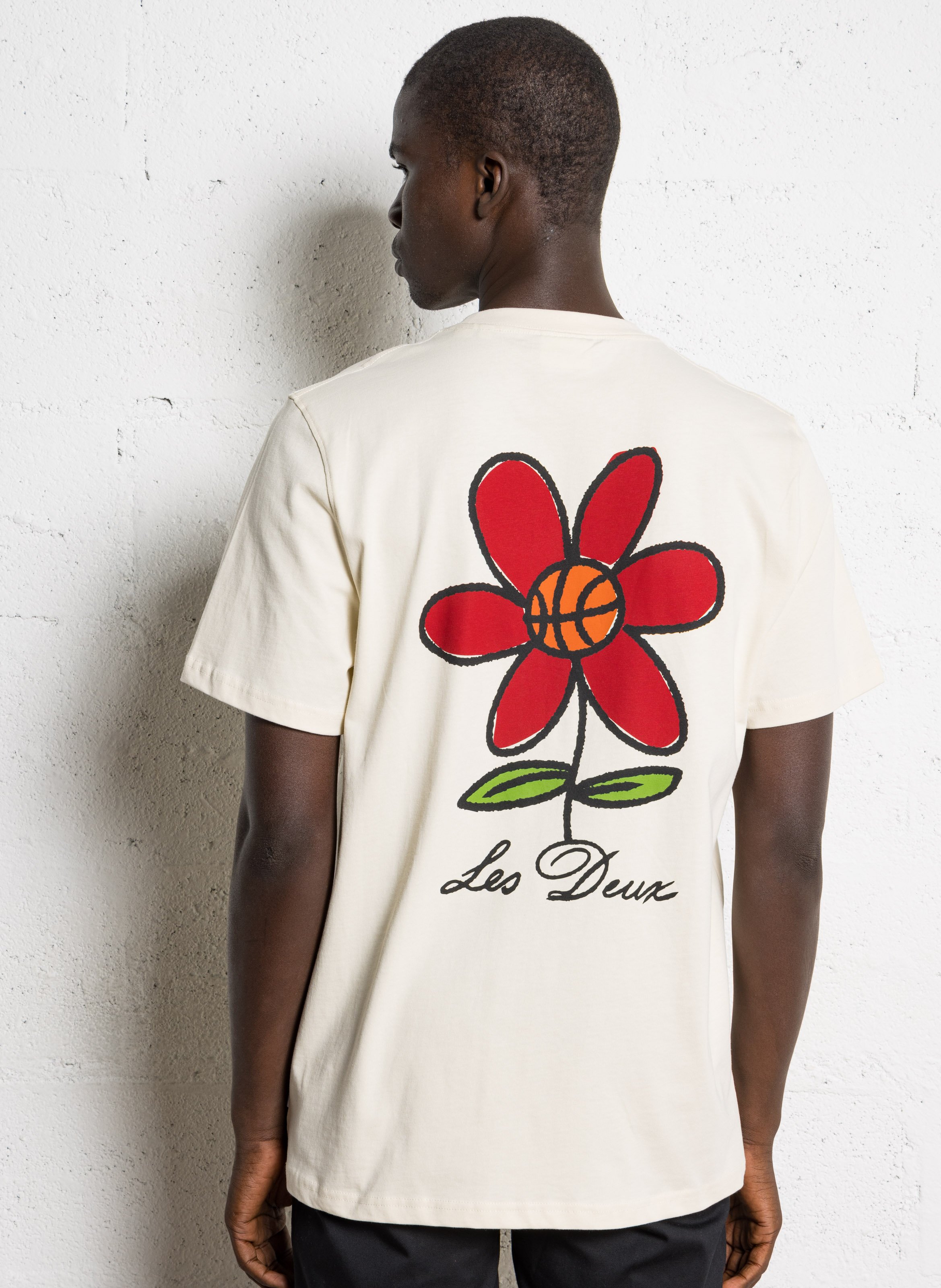 Round-neck organic cotton T-shirt LES DEUX Beige