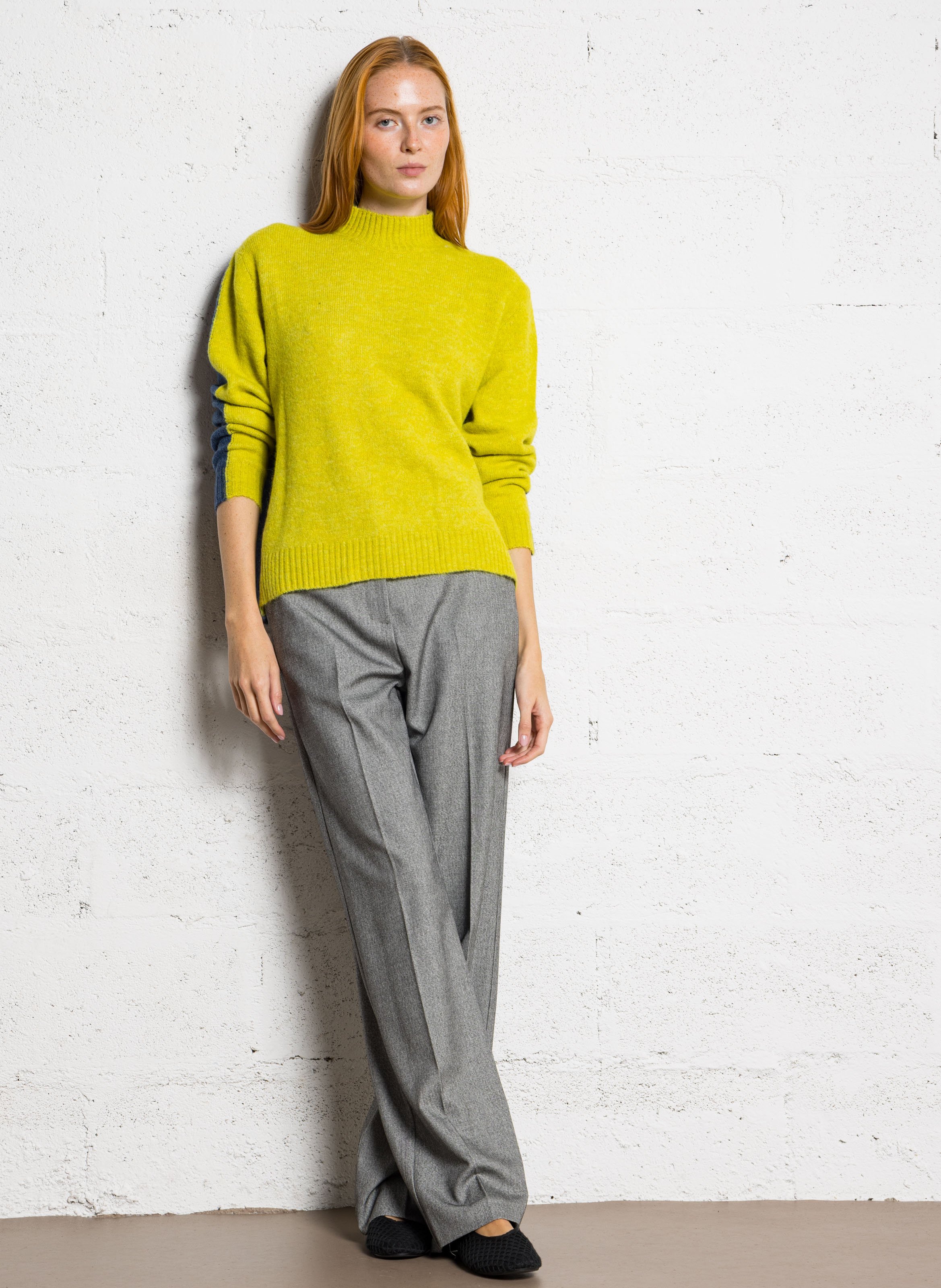 Pantalon droit taille haute IMPERIAL Gris