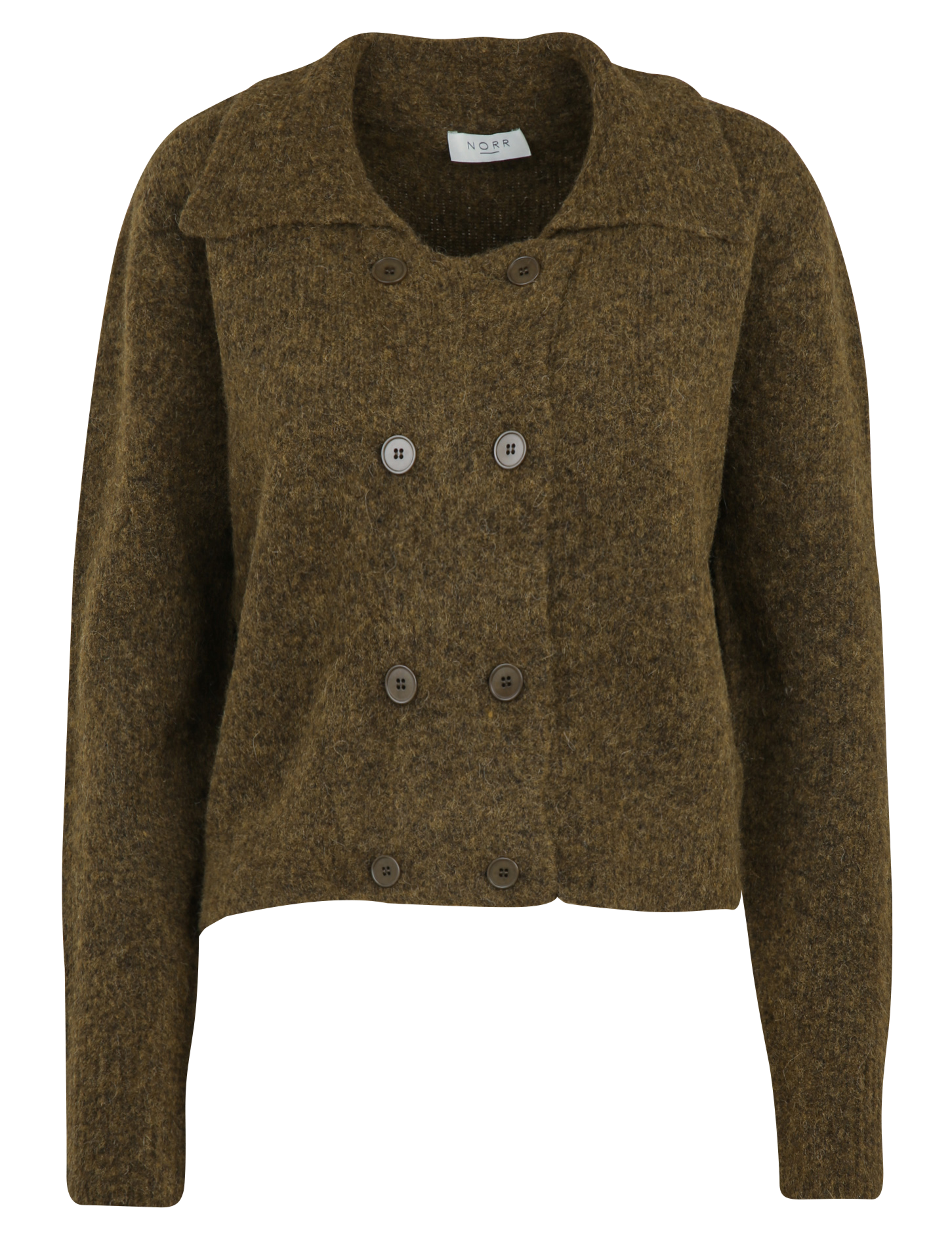 Short oversized wool blend vest NORR Green