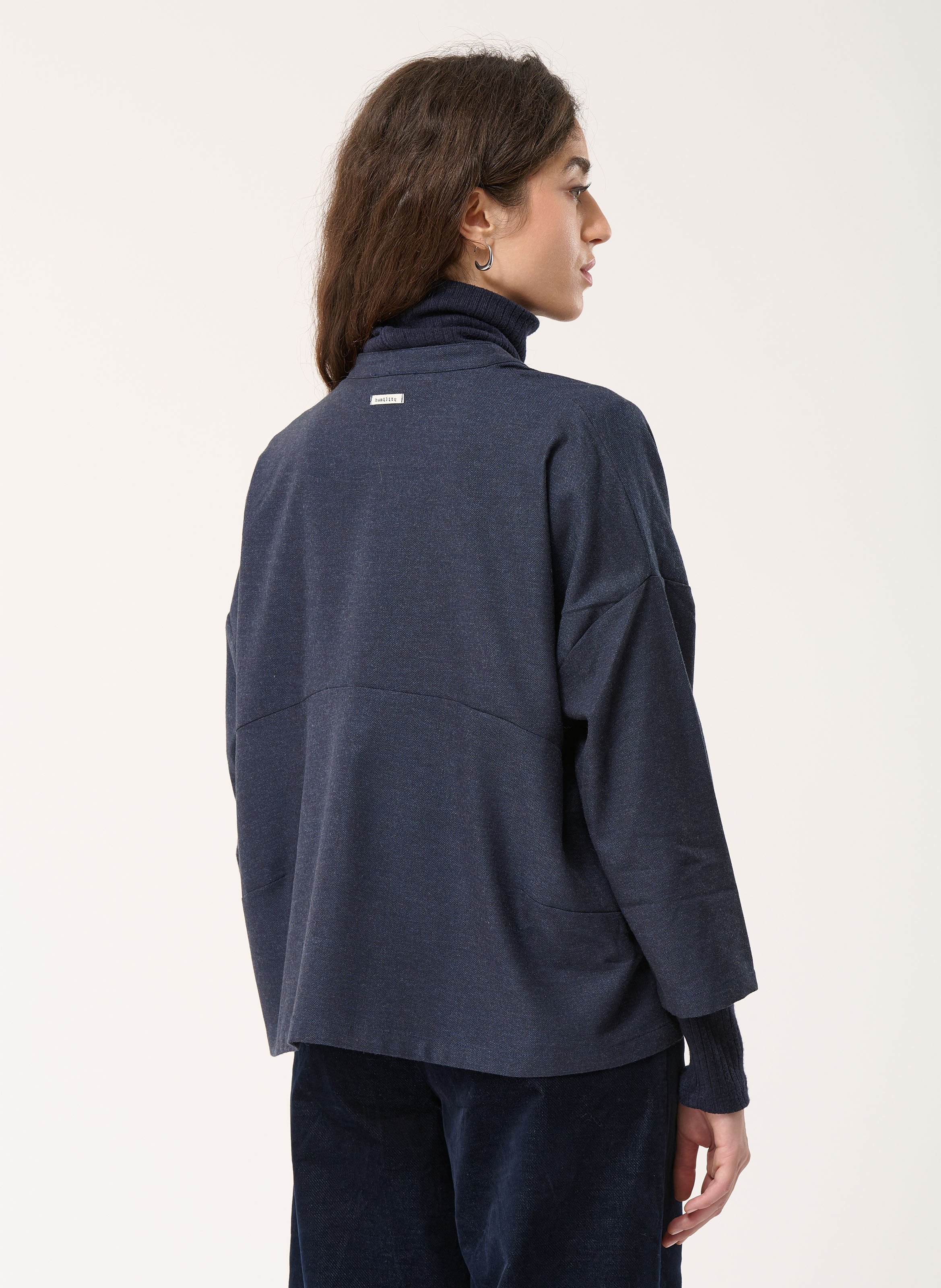 Chemise oversize en coton recyclé mélangé HUMILITY Bleu