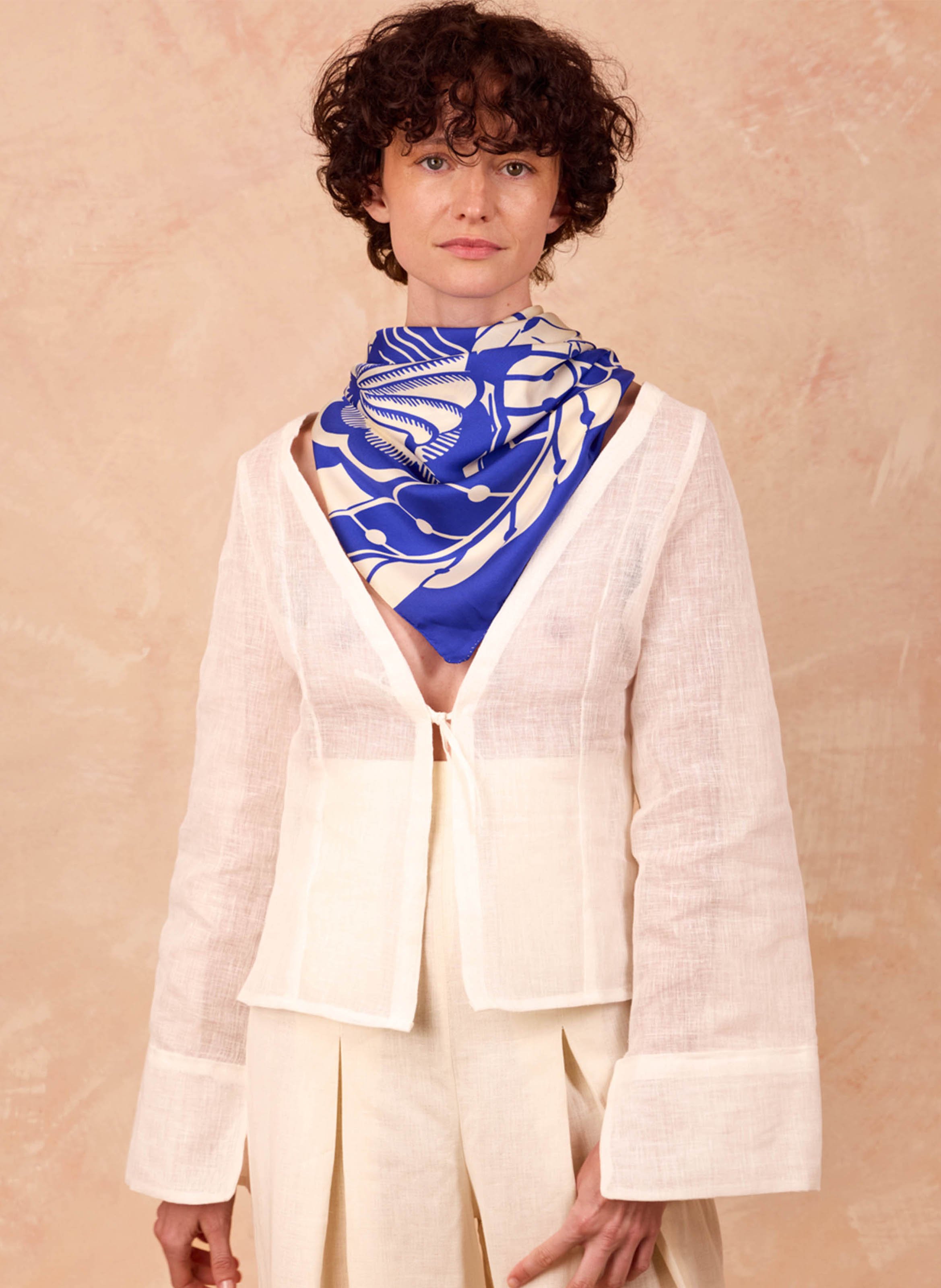 Floaty silk scarf PETITJEAN PARIS Blue