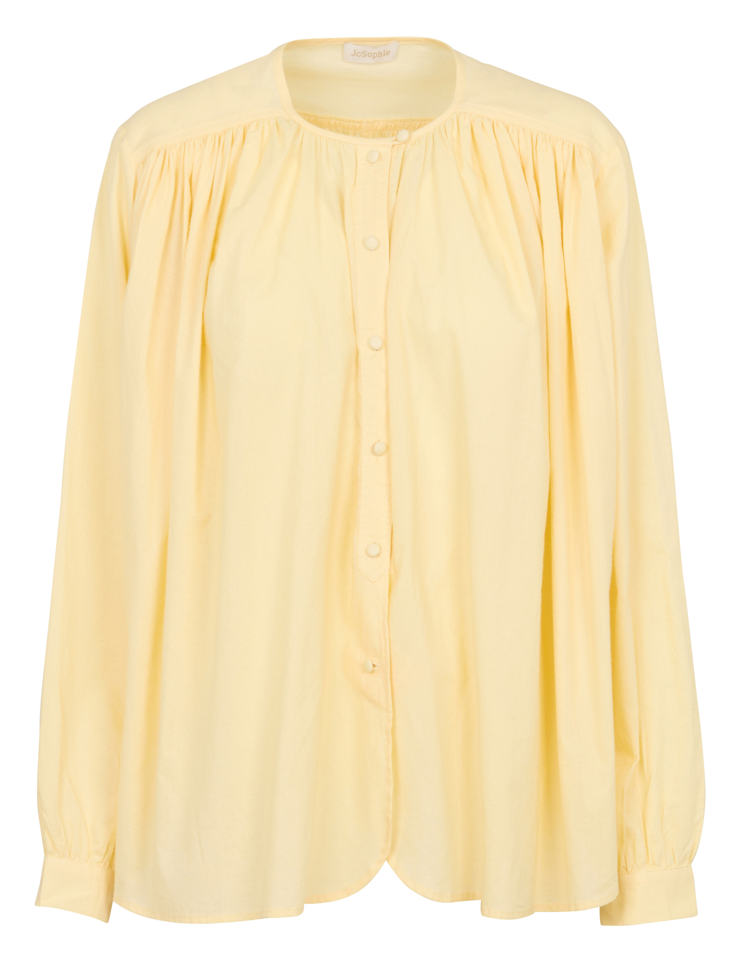 Loose-fit cotton shirt with round neck JC SOPHIE Yellow