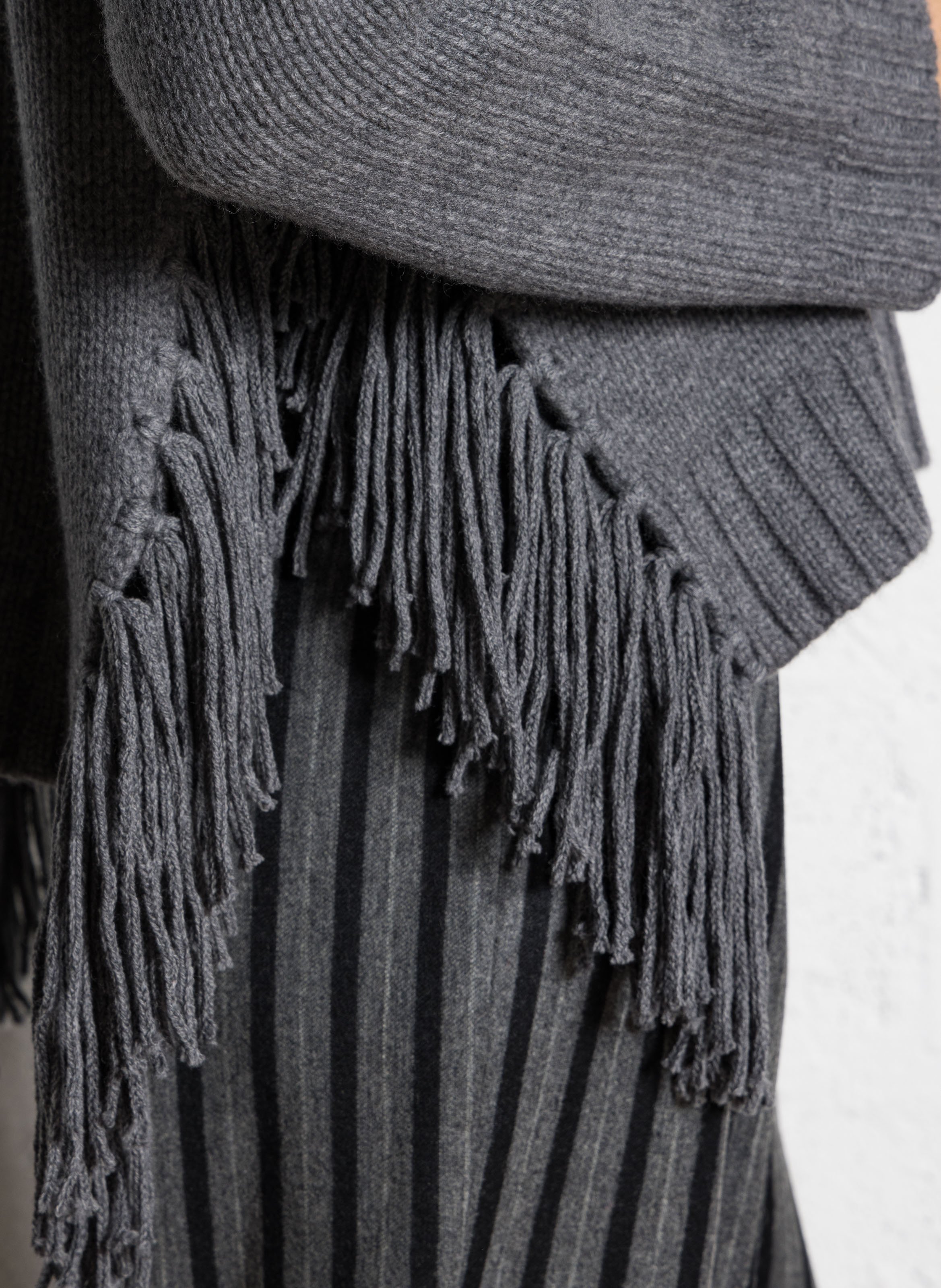 Woleg - Oversize-Wollpullover mit Rundhalsausschnitt BERENICE Grau