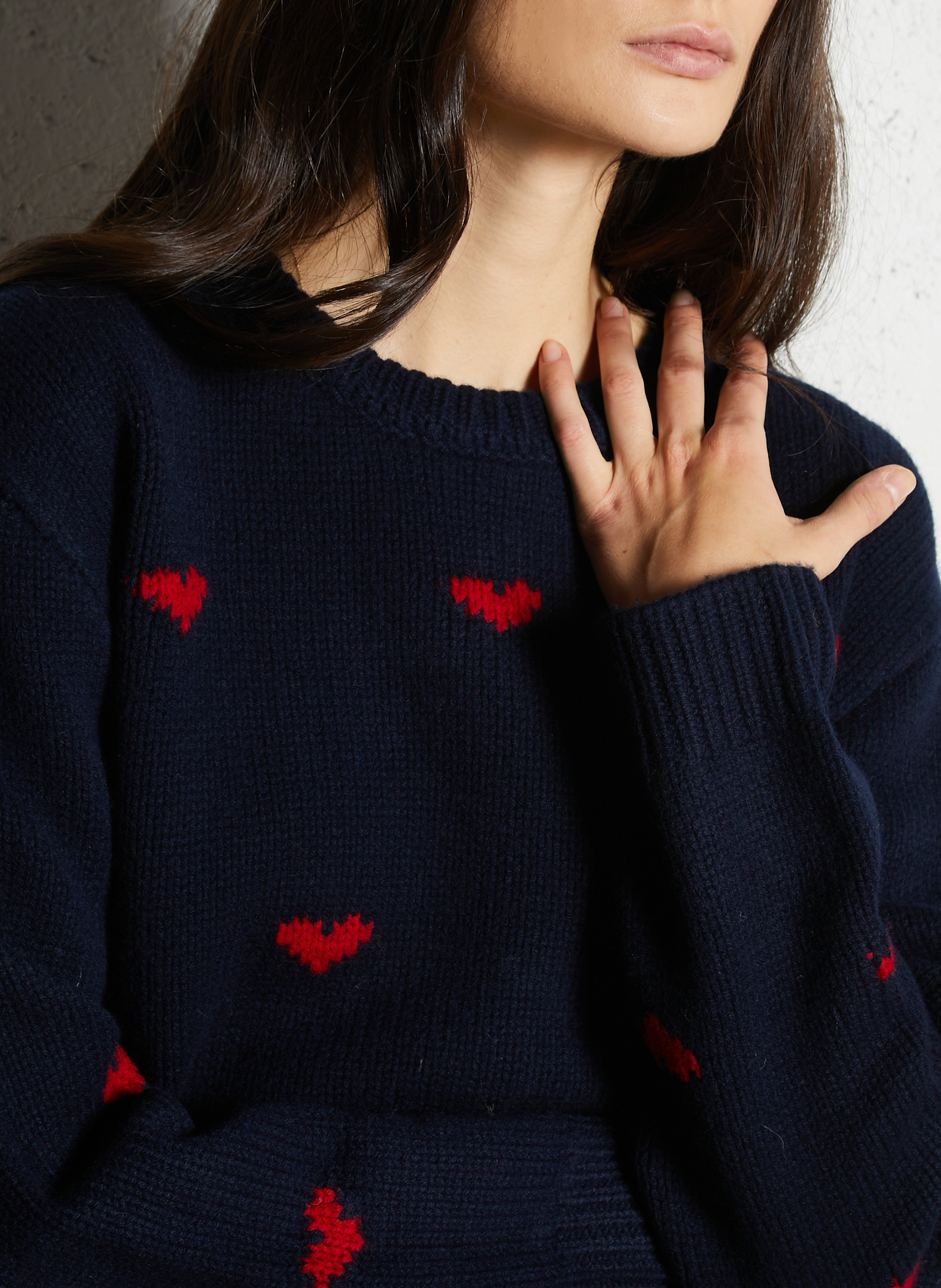 Woleg - Oversize-Wollpullover mit Rundhalsausschnitt BERENICE Blau