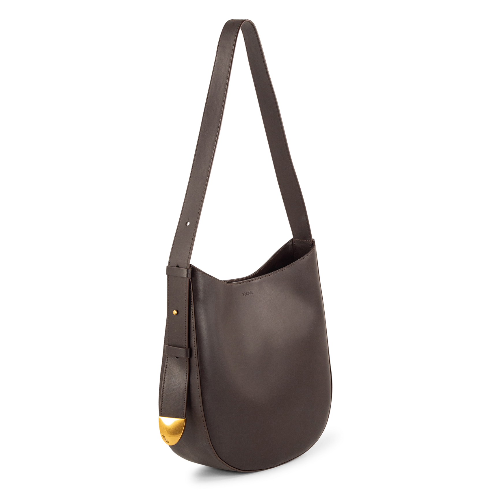 Handtas in leer SESSUN Bruin