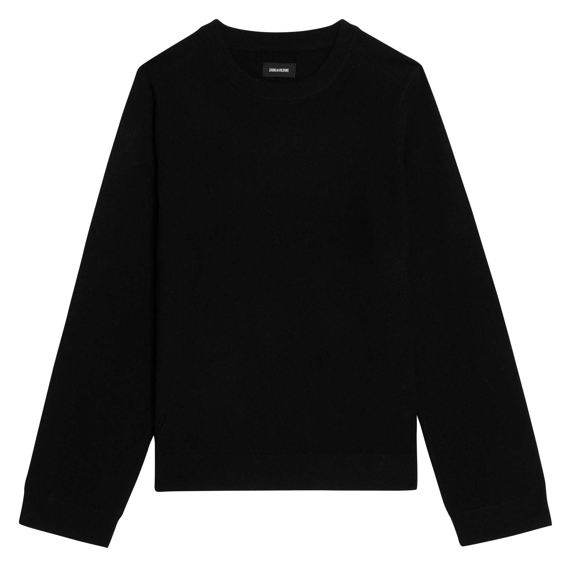 Pull col rond avec patchs en cuir ZADIG&VOLTAIRE Noir