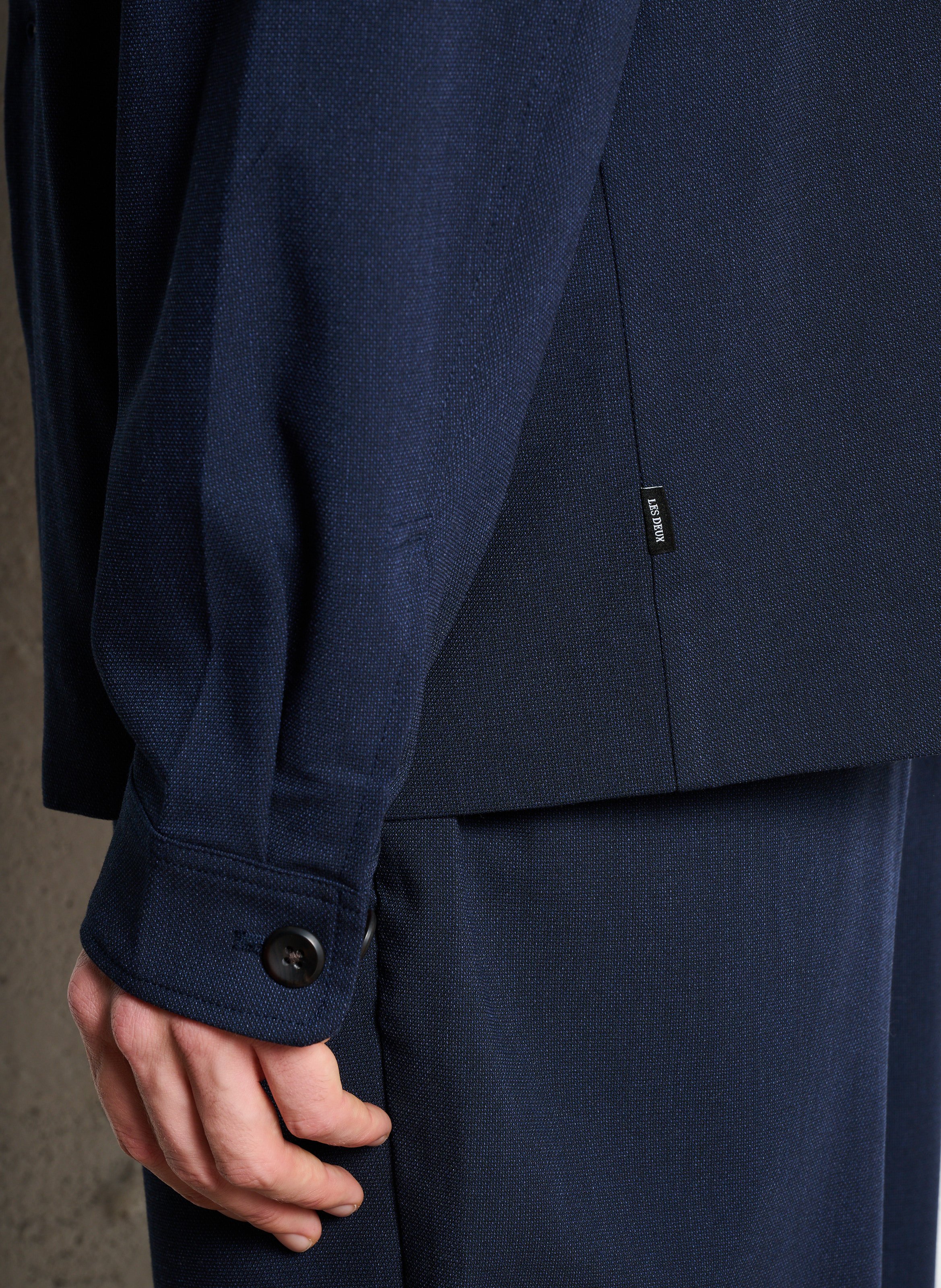 Veste droite boutonnée unie LES DEUX Bleu