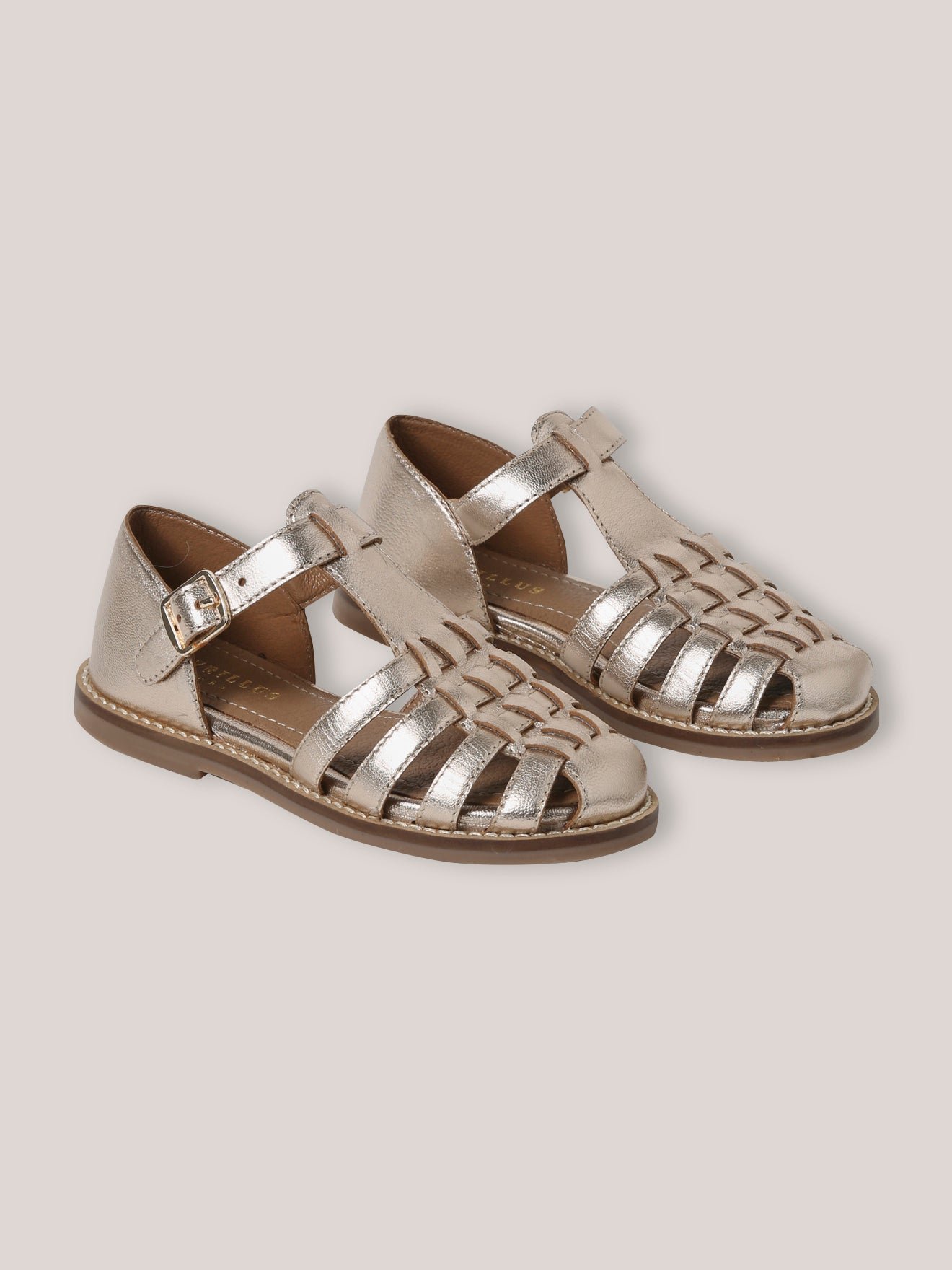 Iridescent leather sandals CYRILLUS Golden