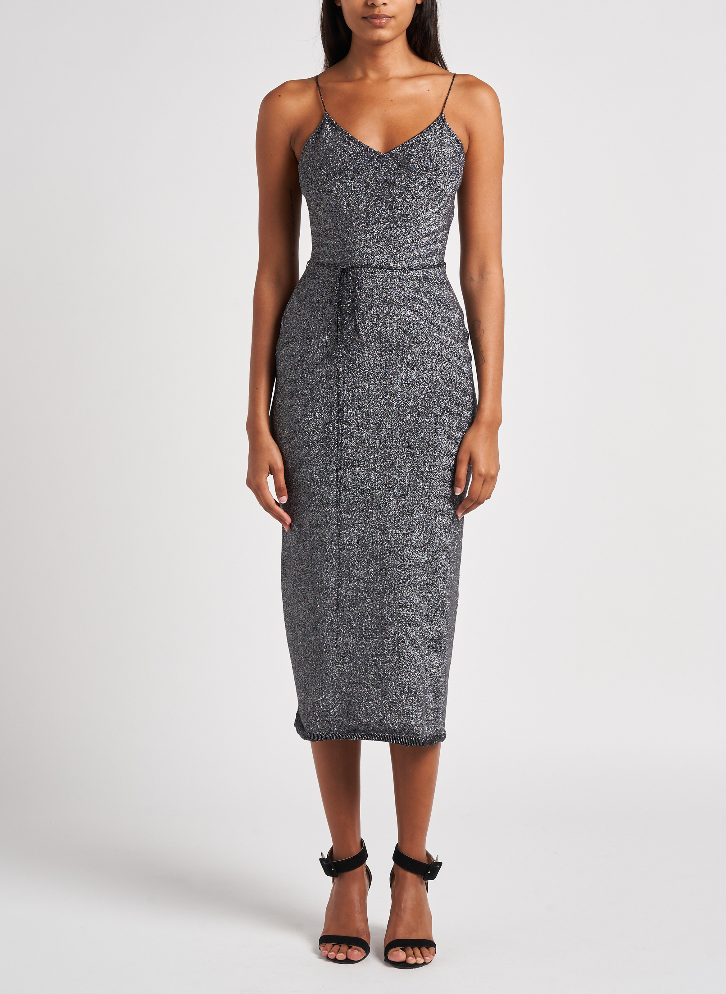 Midikleid mit V-Ausschnitt KARMA KOMA Silber