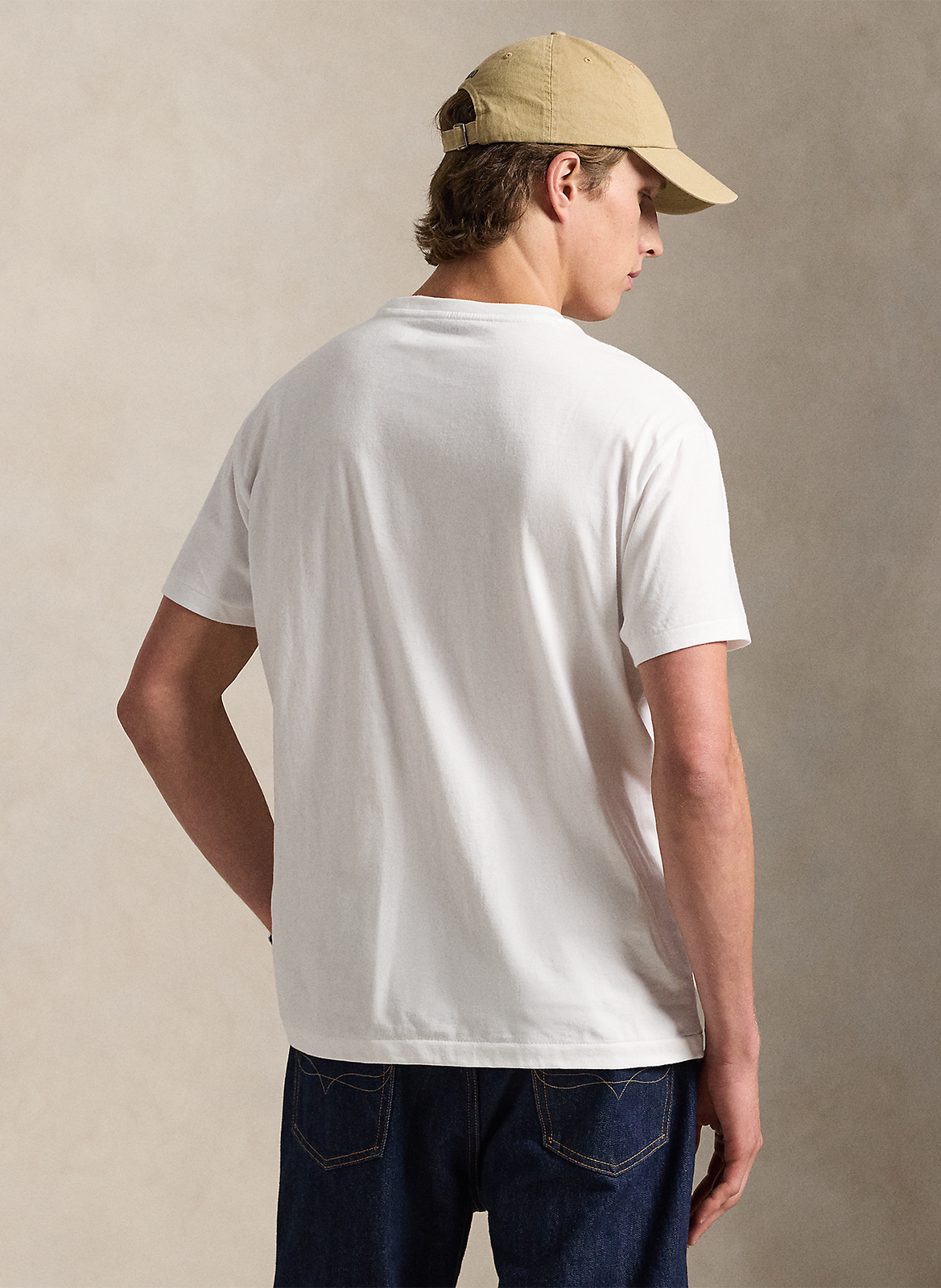 Besticktes Rundhals-T-Shirt aus Baumwolle, Classic Fit POLO RALPH LAUREN Weiss