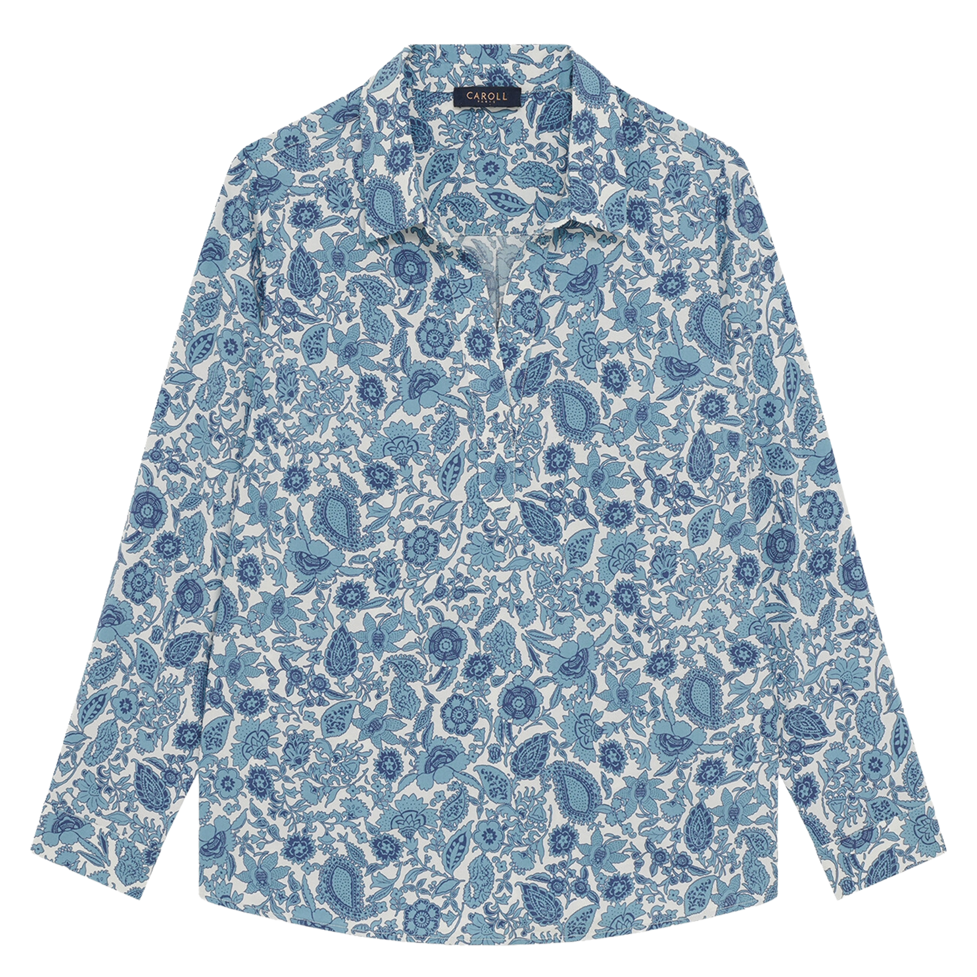 Rechte top met opdruk CAROLL Blauw