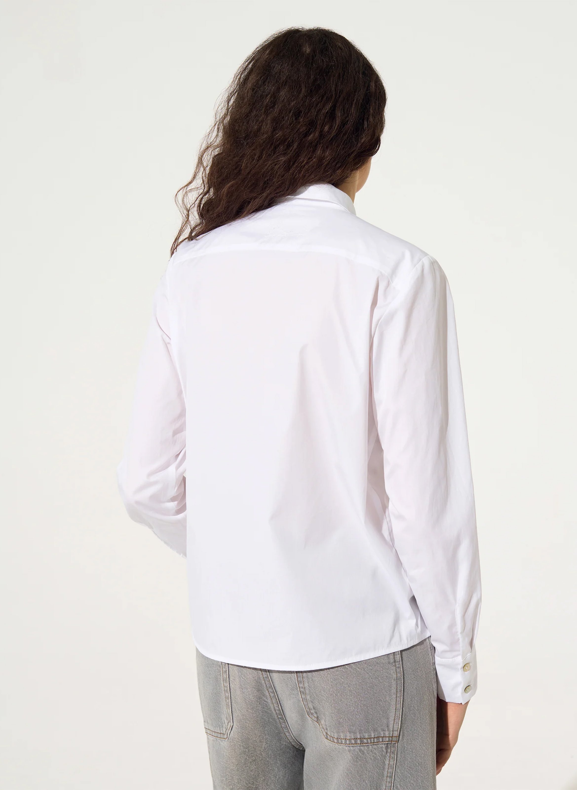 Chemise droite col classique en coton COTELAC Blanc