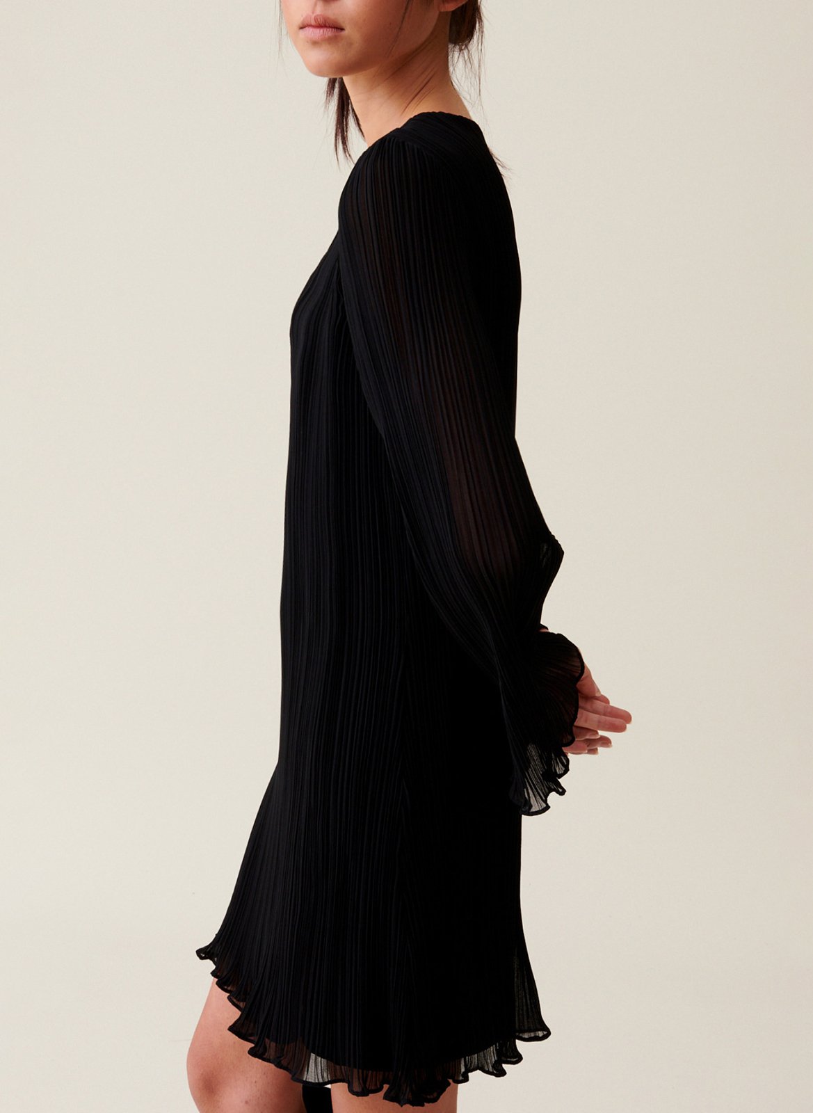 Robe courte col rond plissée CLAUDIE PIERLOT Noir