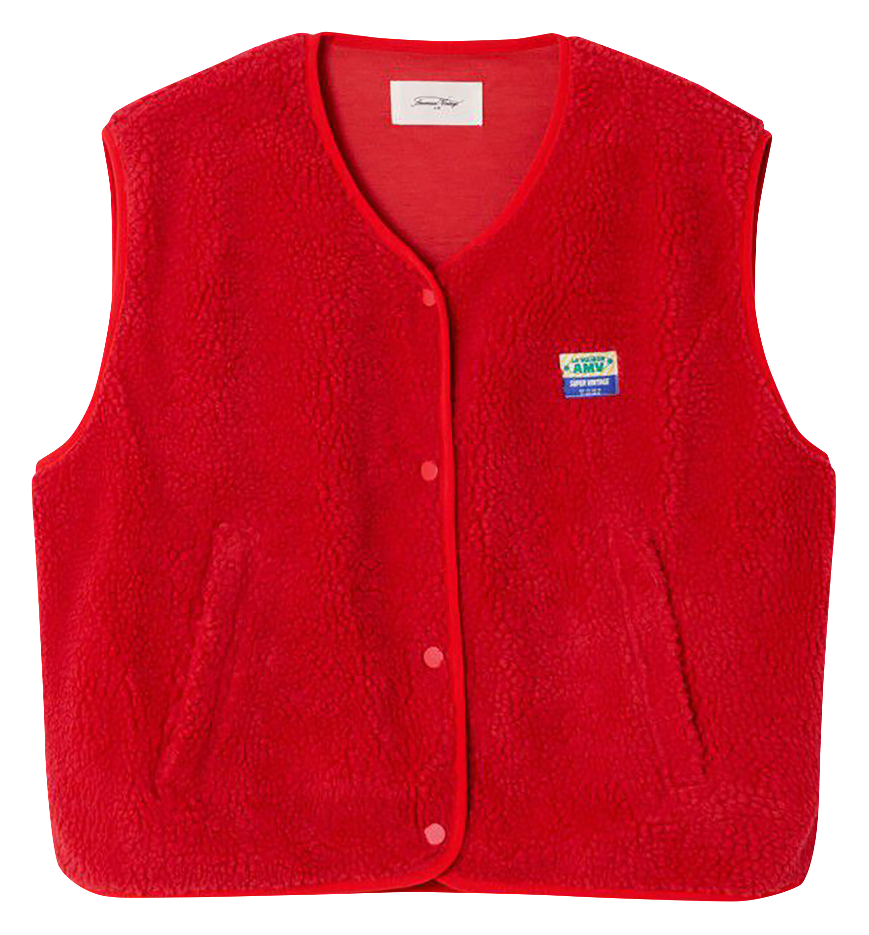 Round-neck fleecy sleeveless cardigan HOKTOWN Love