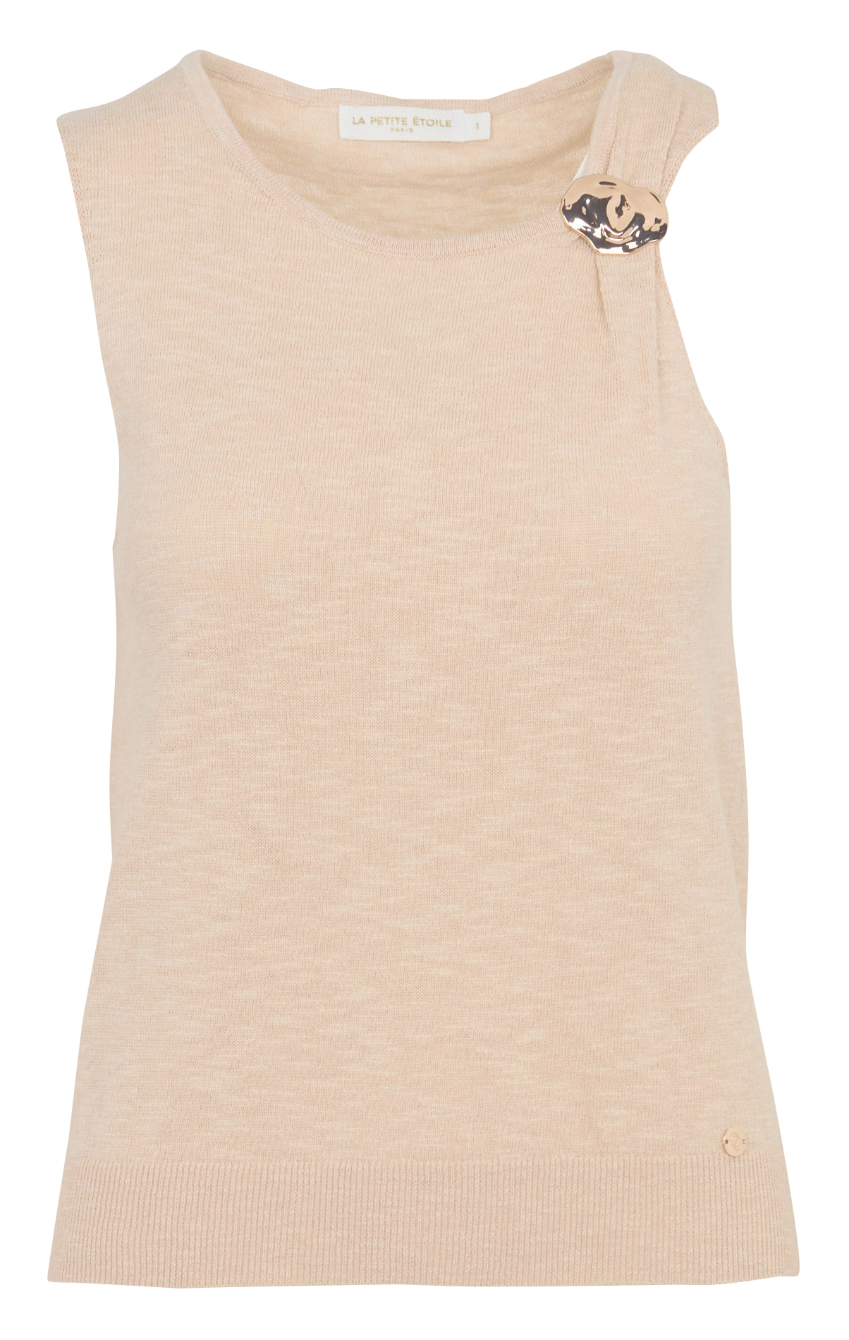 Asymmetrische gebreide tanktop LA PETITE ETOILE Beige
