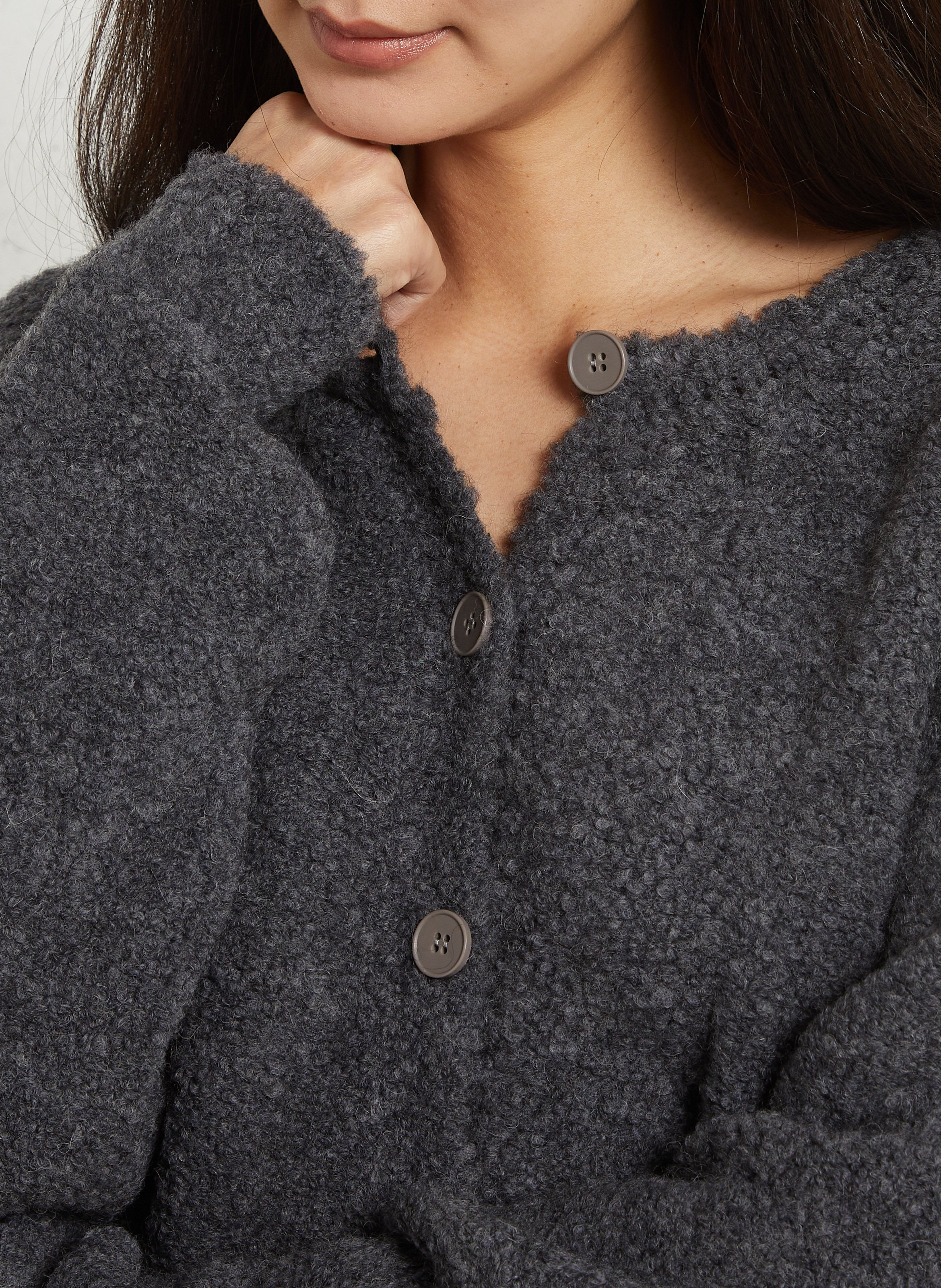 Oversized cardigan van wolmix AMERICAN VINTAGE Grijs