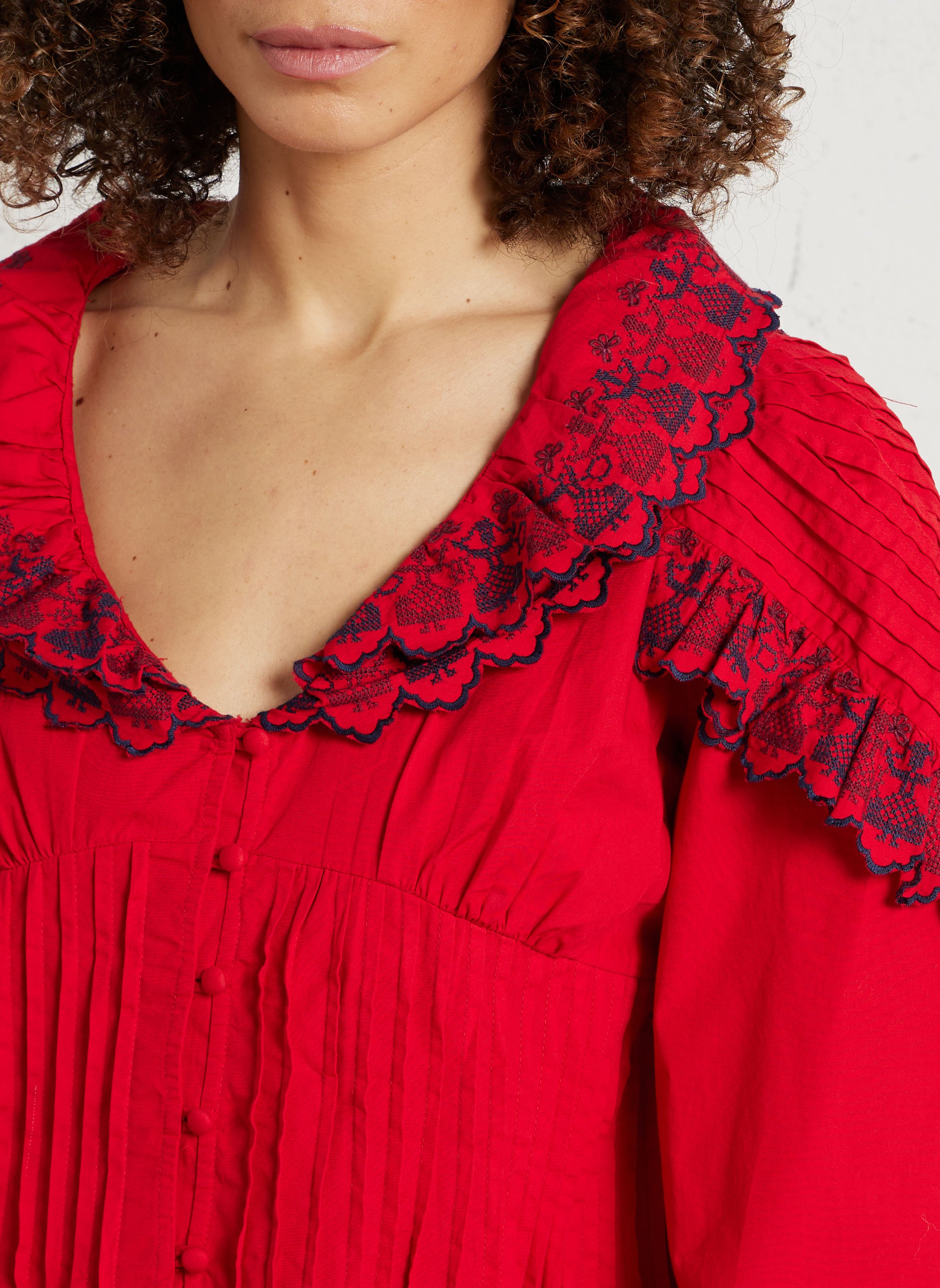 Gerade geschnittenes Hemd aus Bio-Baumwolle DAMSON MADDER Rot