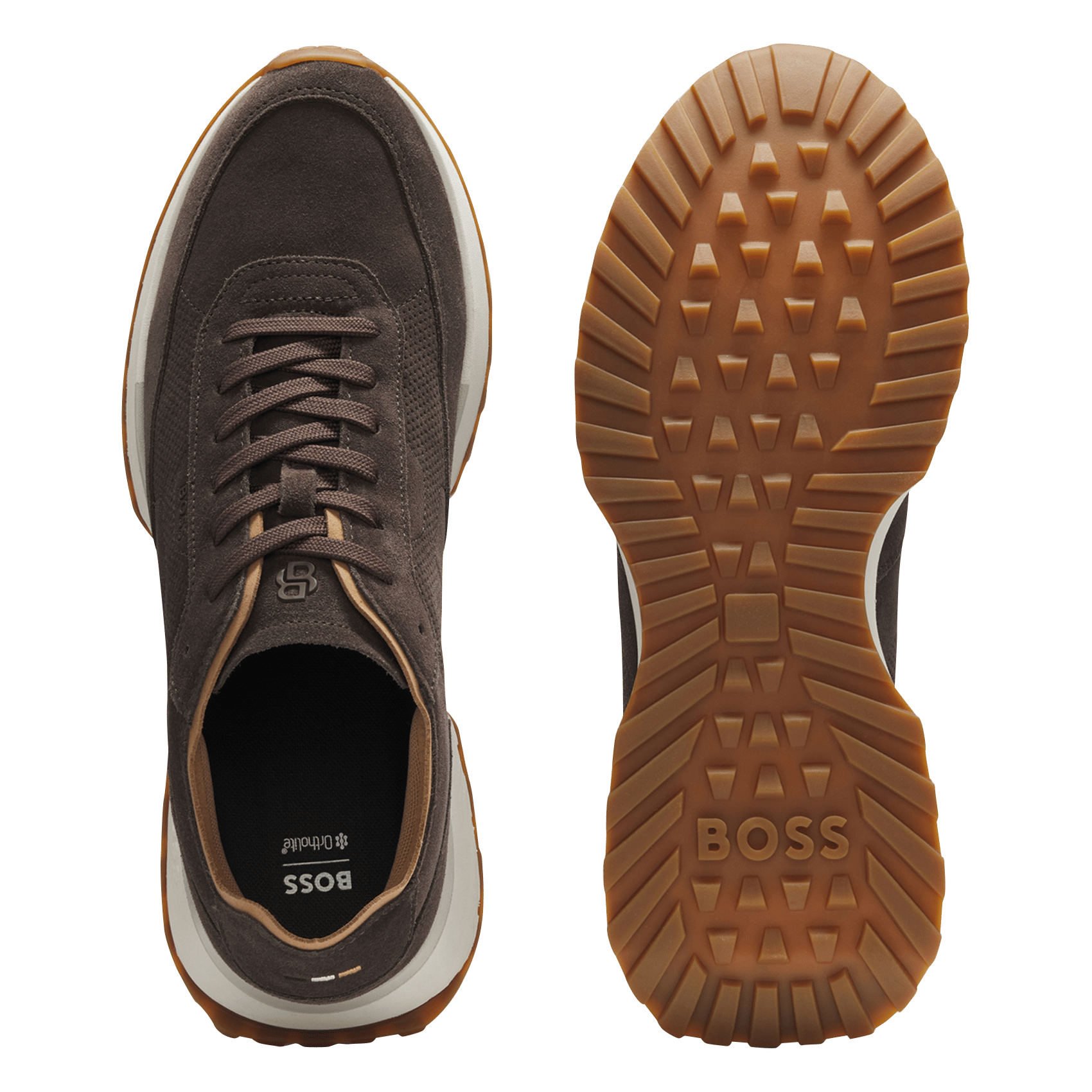 Baskets en cuir BOSS Marron