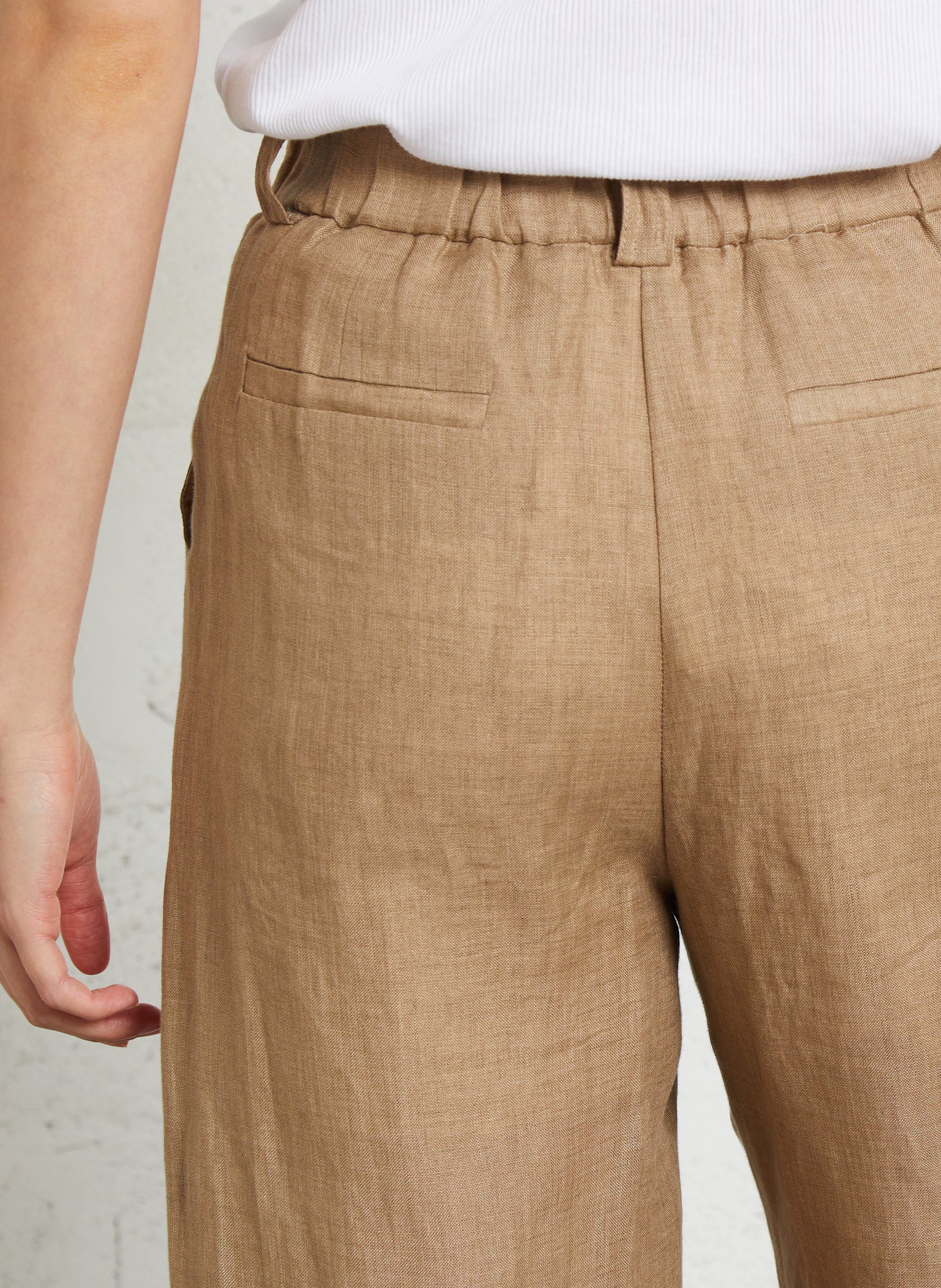 Broek met wijde pijpen van linnen SEE U SOON Beige