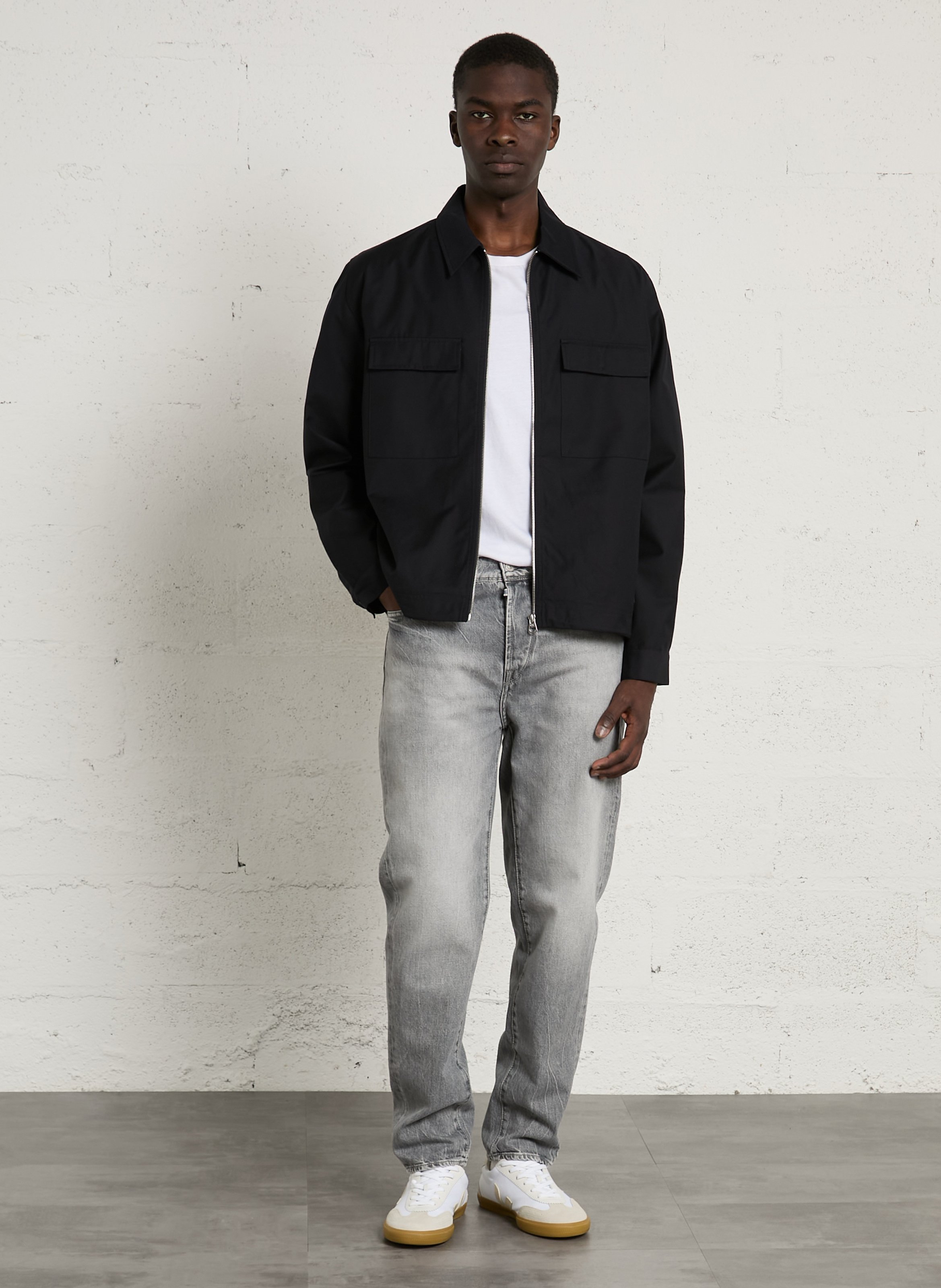 Jean droit en coton LE TEMPS DES CERISES Gris