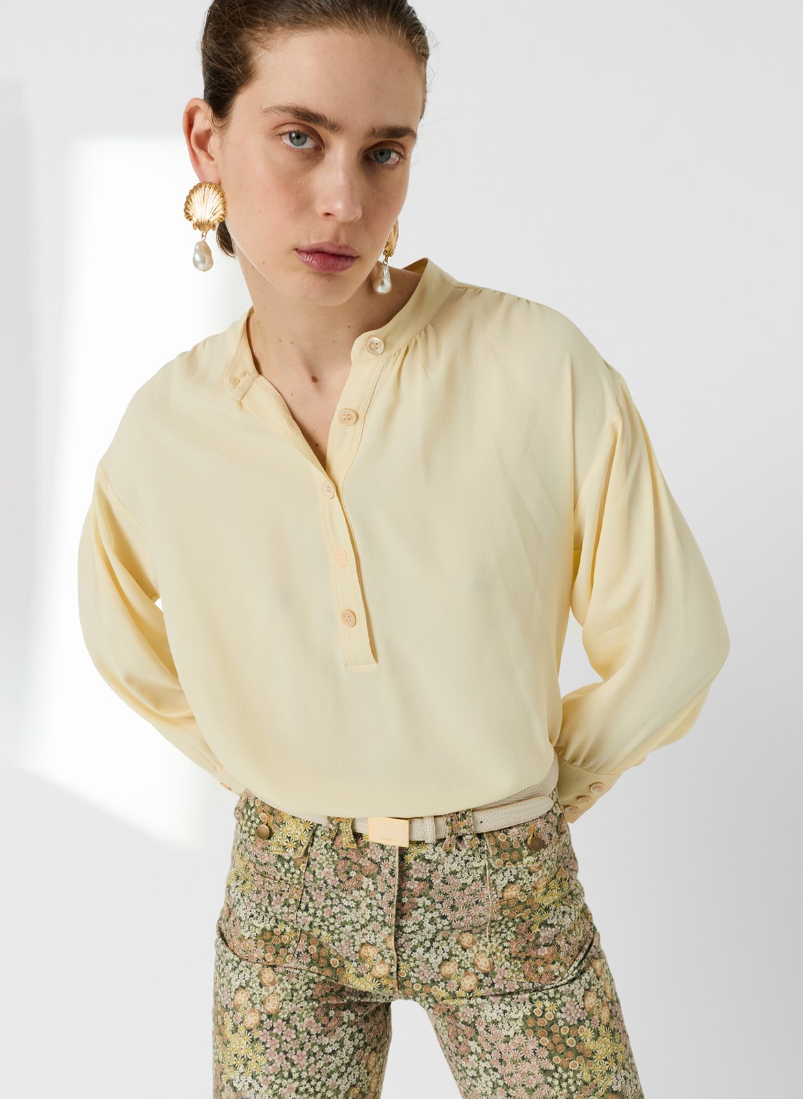 Blouse col tunisien GERARD DAREL Jaune