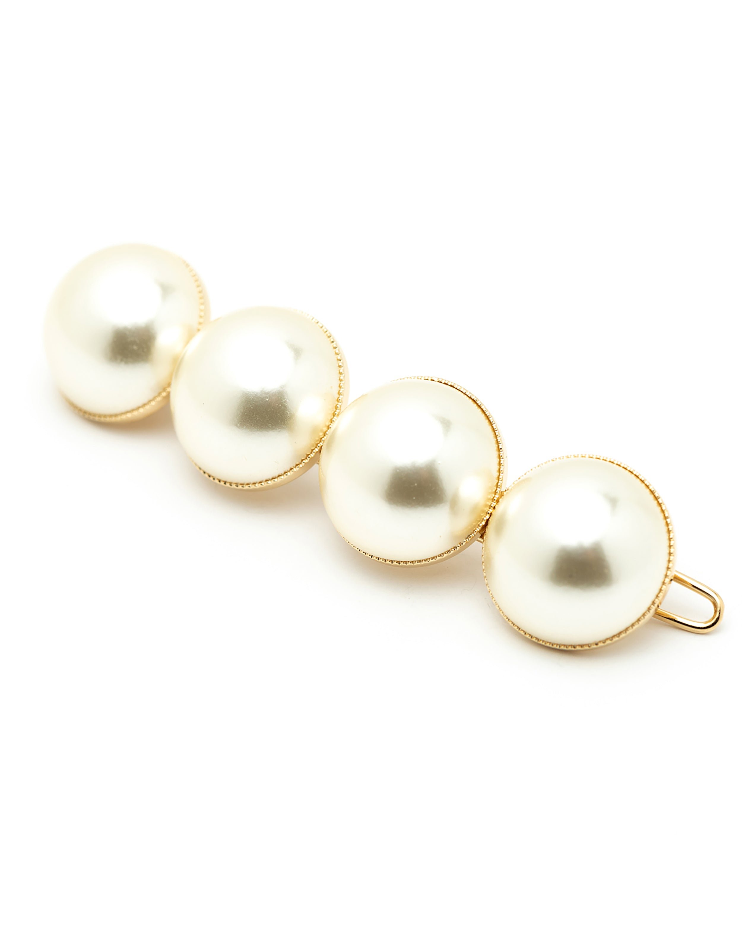 Silver-plated bead barrette GoldenMONSIEUR SIMONE