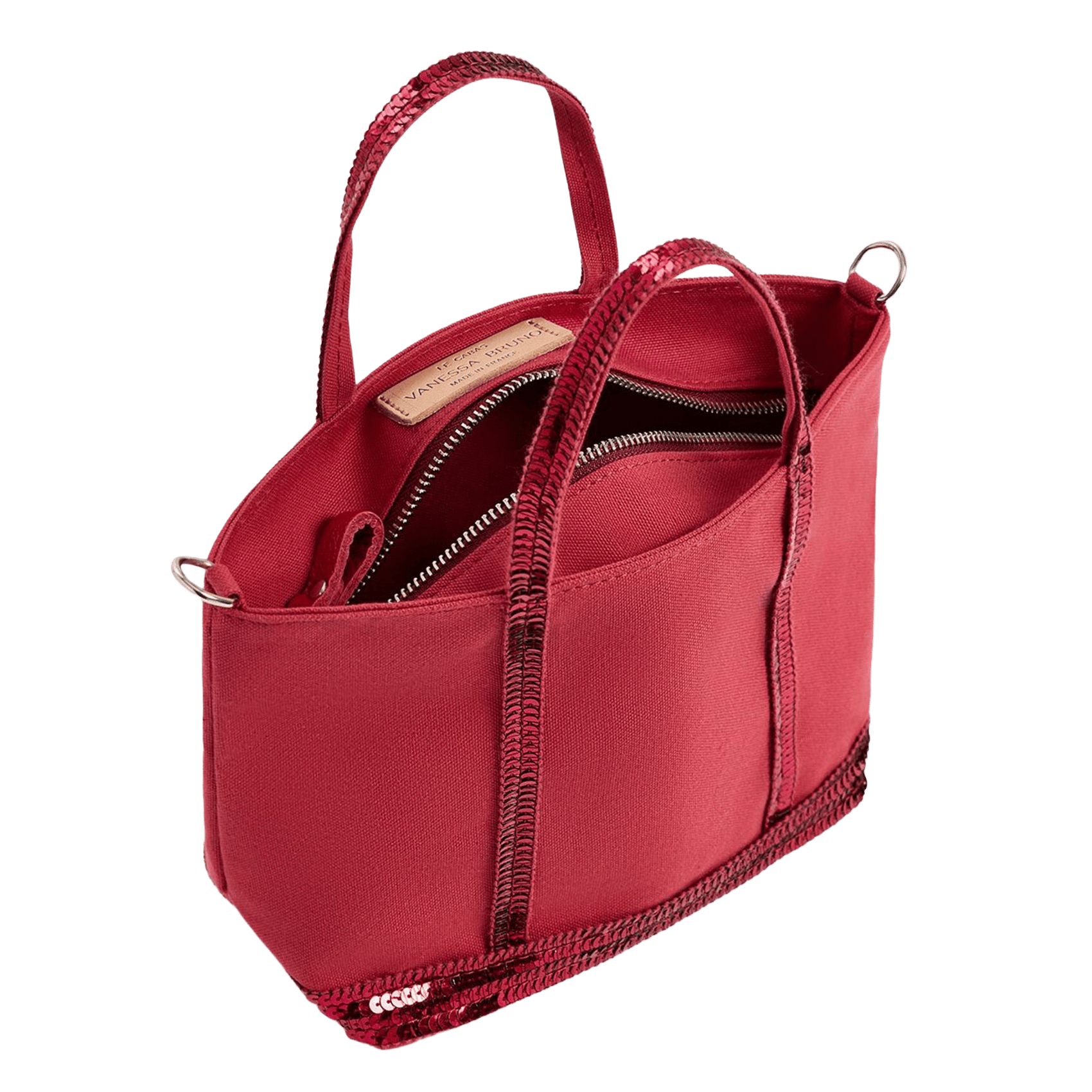 Mini-Tragetasche mit Pailletten aus Baumwollcanvas VANESSA BRUNO Rosa