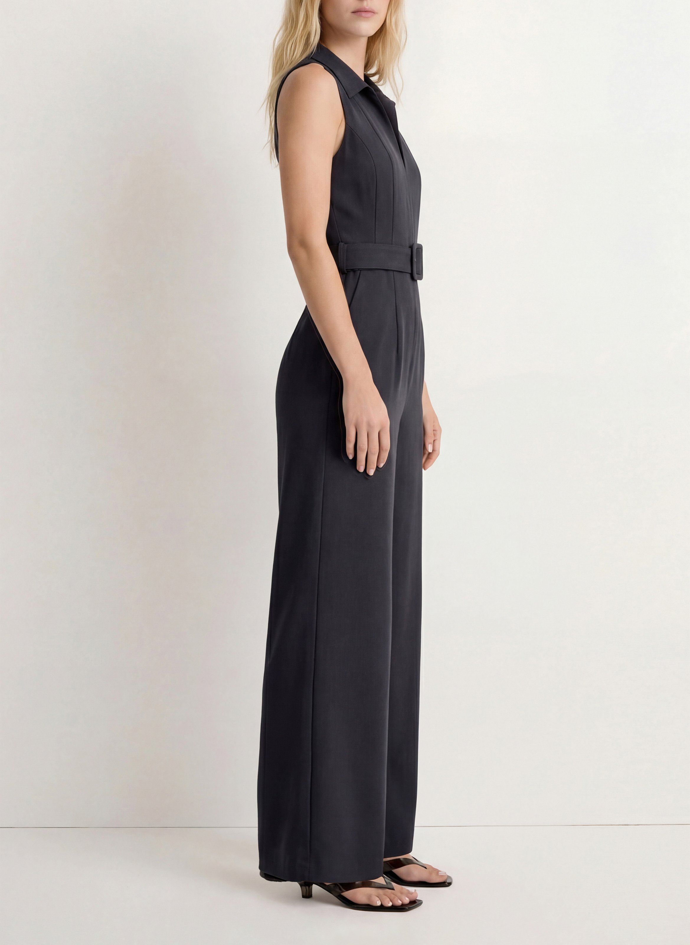 Rechte jumpsuit met V-hals KOOKAI Zwart