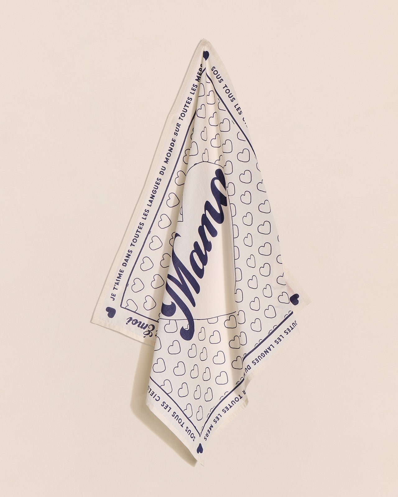 Bandana poème je t'aime mama EMOI EMOI Blanc