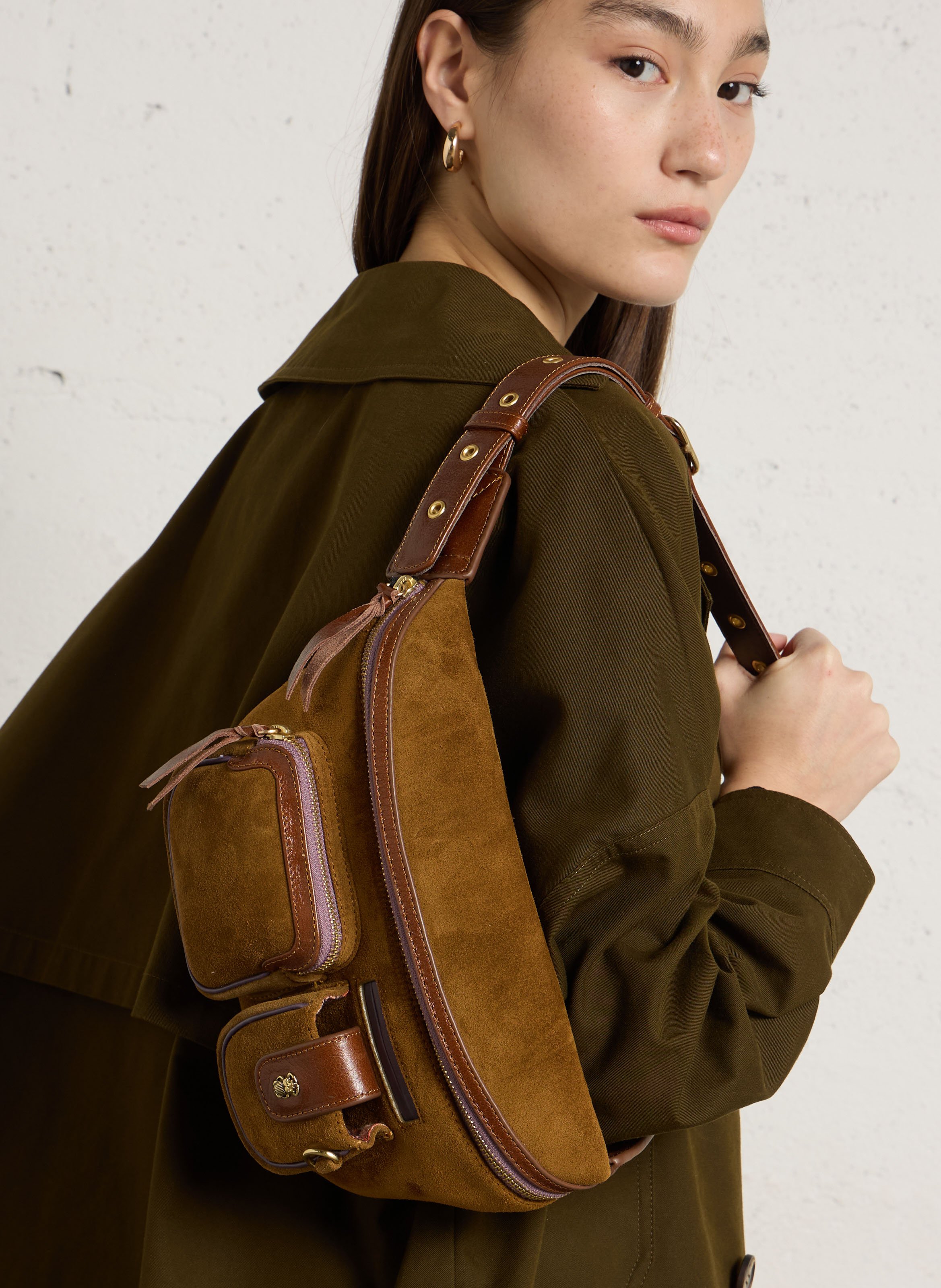 Sac ceinture en cuir CLARIS VIROT Marron