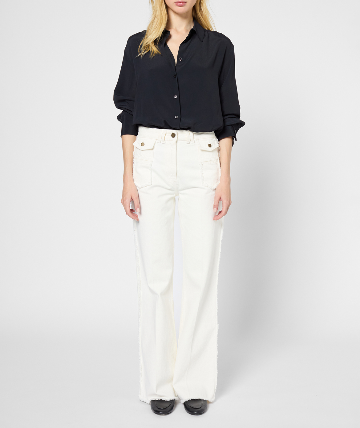 High-rise cotton bootcut jeans GERARD DAREL Beige