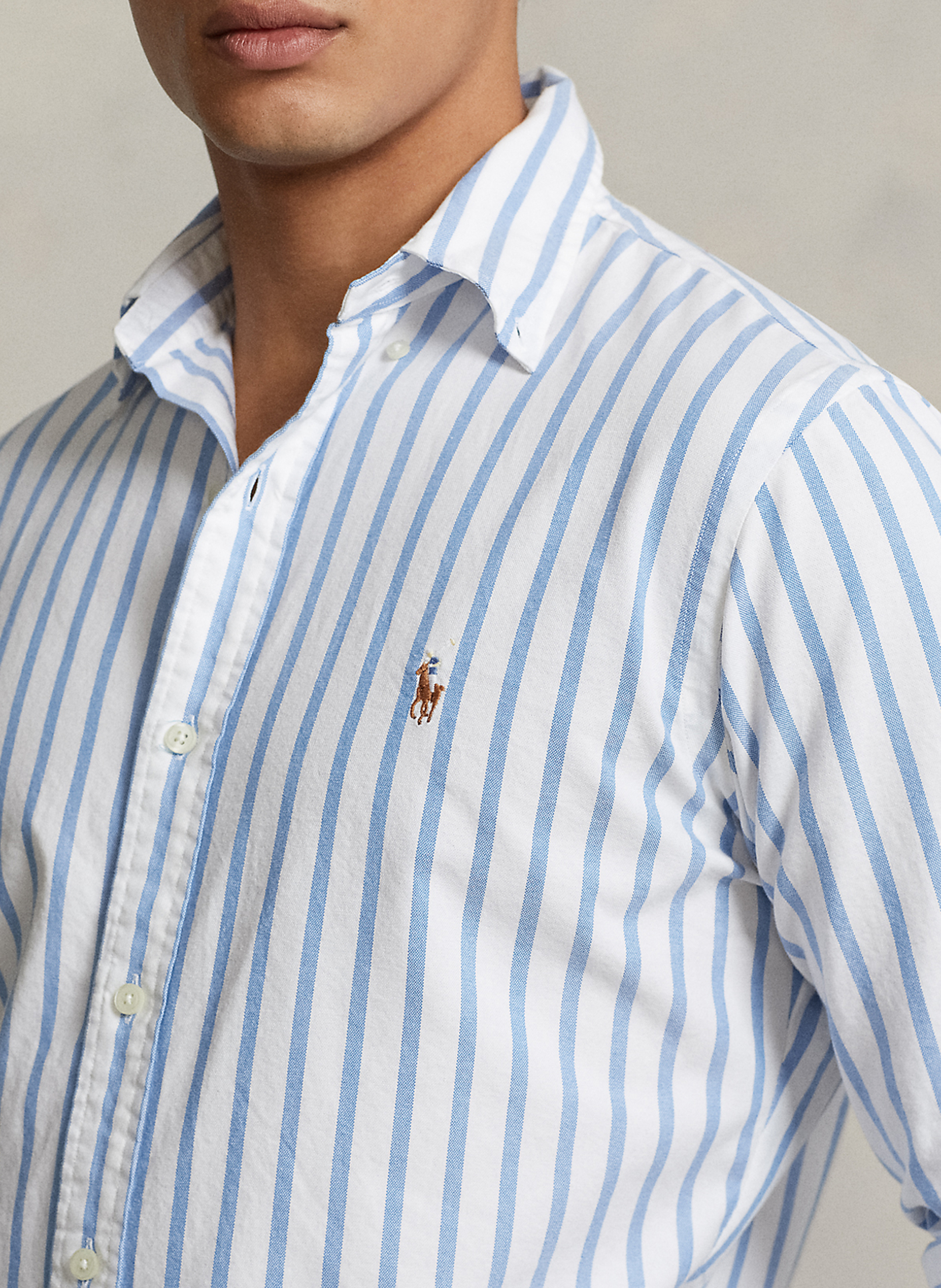 Custom-fit cotton shirt POLO RALPH LAUREN Blue