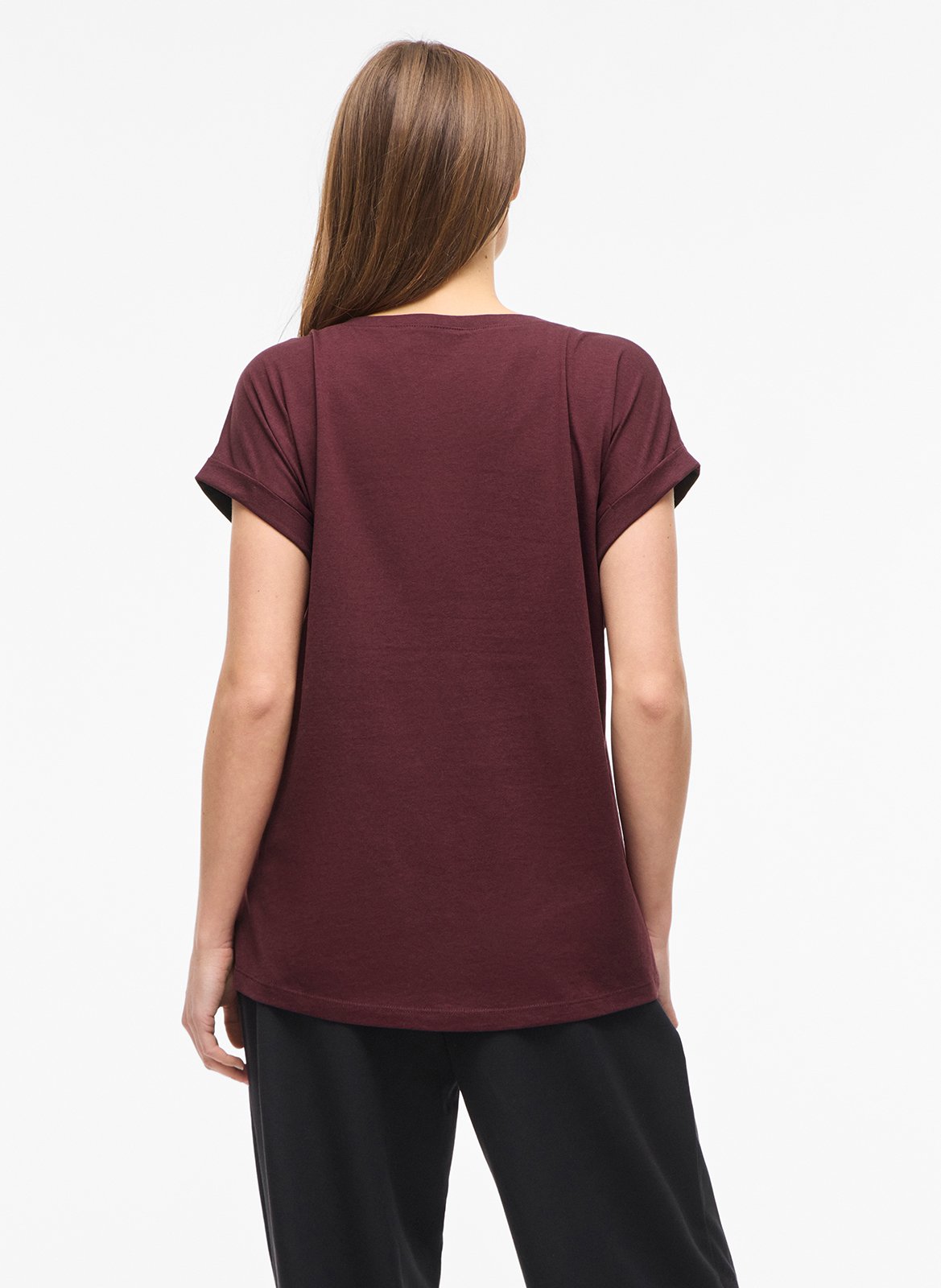 Tee-shirt col rond en coton mélangé  VILA Marron