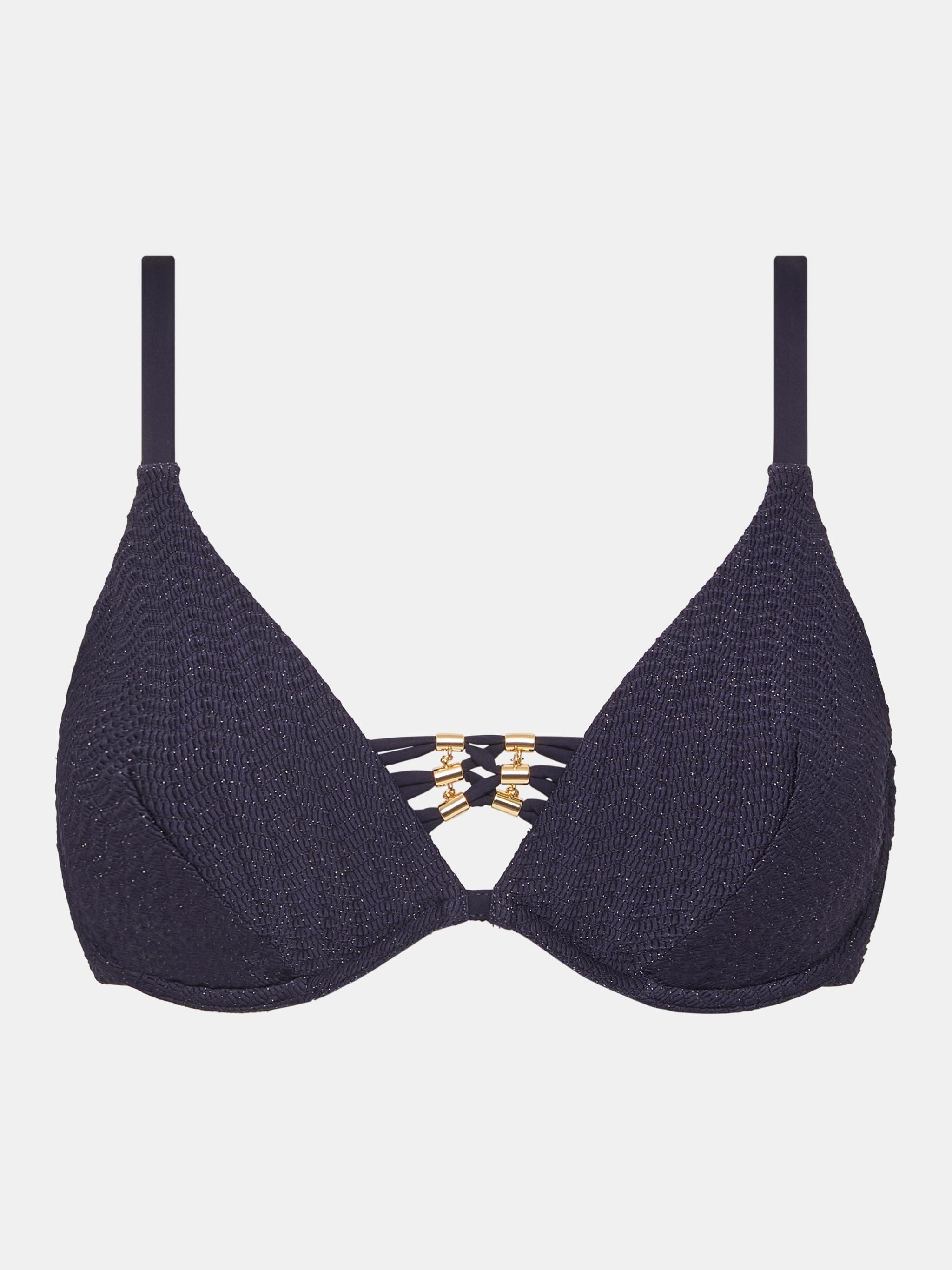 Plunging bikini top CHANTELLE Grey