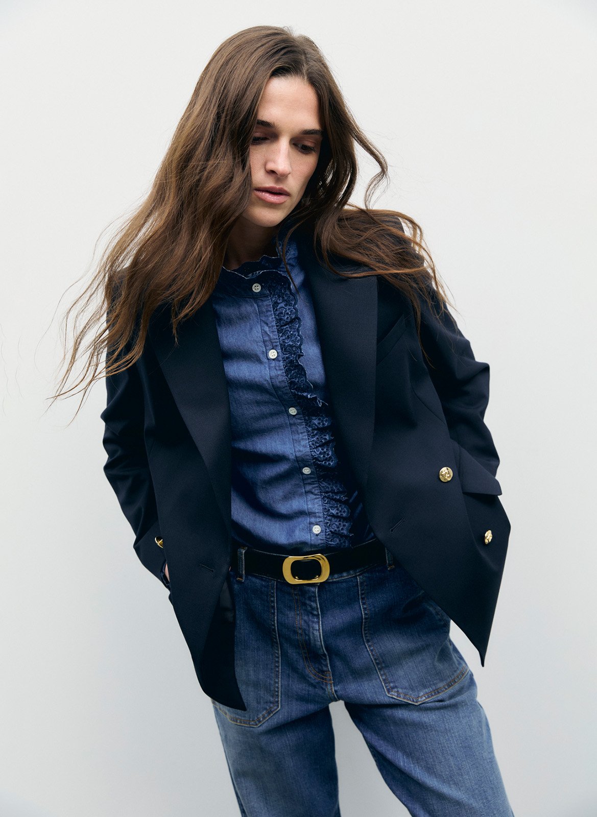 Solid buttoned blazer GERARD DAREL Blue