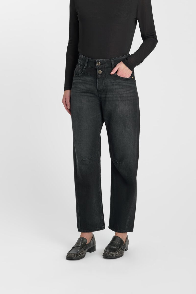 Loose jeans, wide leg, length 34 LE TEMPS DES CERISES Black