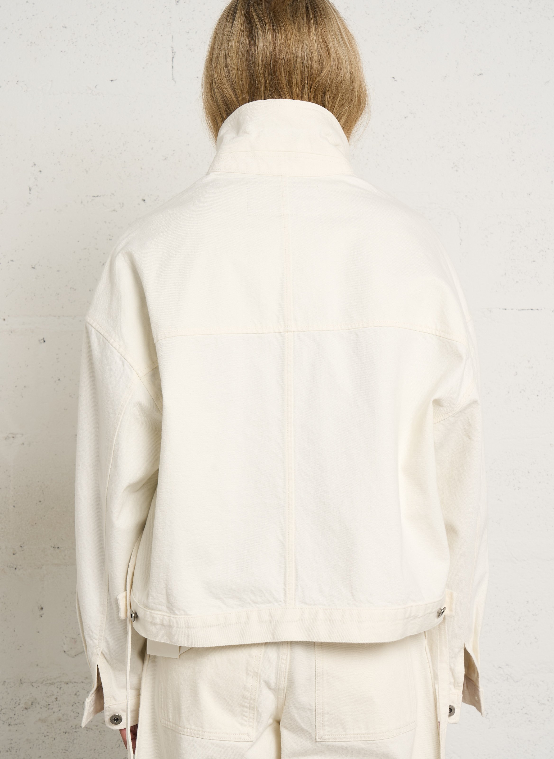 Veste denim oversize en coton bio SOEUR Beige